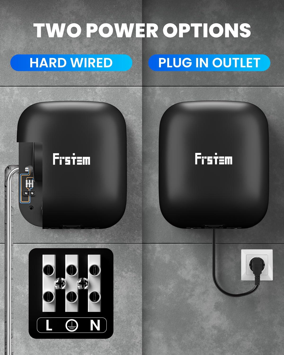 Frstem 1400W Commercial Hand Dryers, Automatic High Speed Hand Dryer Machine With Auto-Infrared Sensor&Smart Temp Control, Air Wiper Compact Hand Dryer For Home, Bathrooms, Restaurants, Hotels, Black