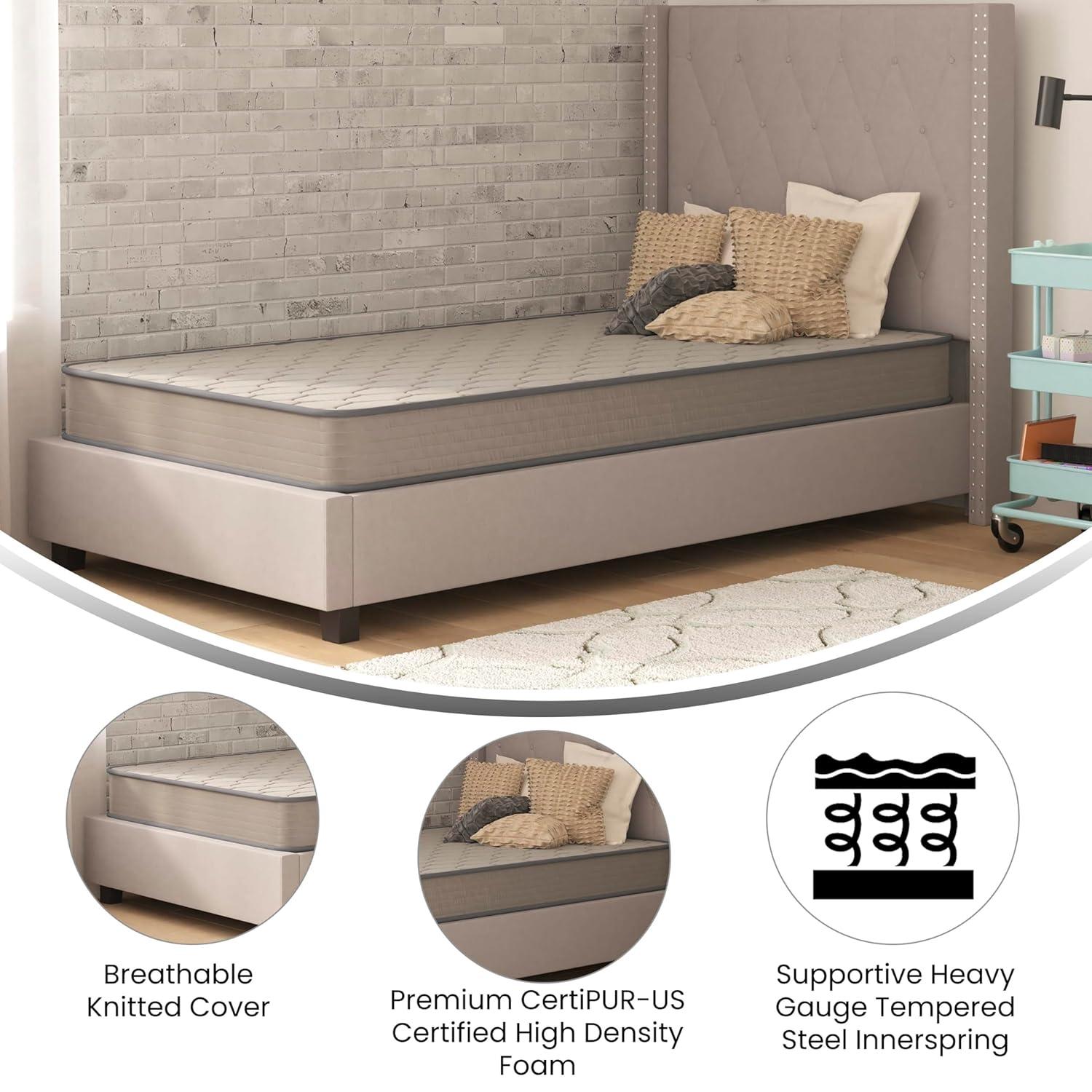 BizChair 12 Inch CertiPUR-US Certified Hybrid Pocket Spring Mattress, Queen Mattress in a Box