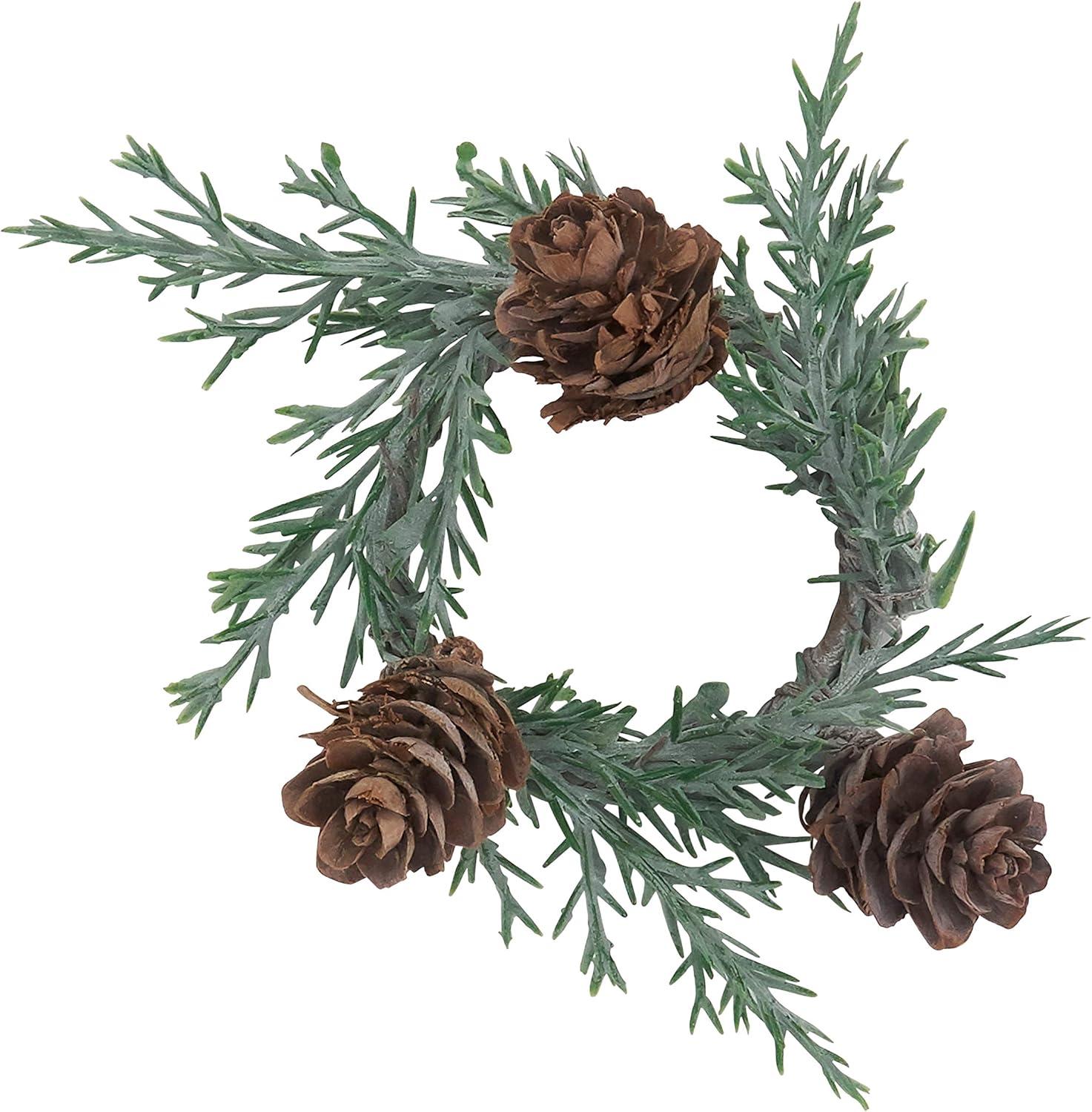 Saro Lifestyle Pine Cone Napkin Ring, Green (Set of 4)