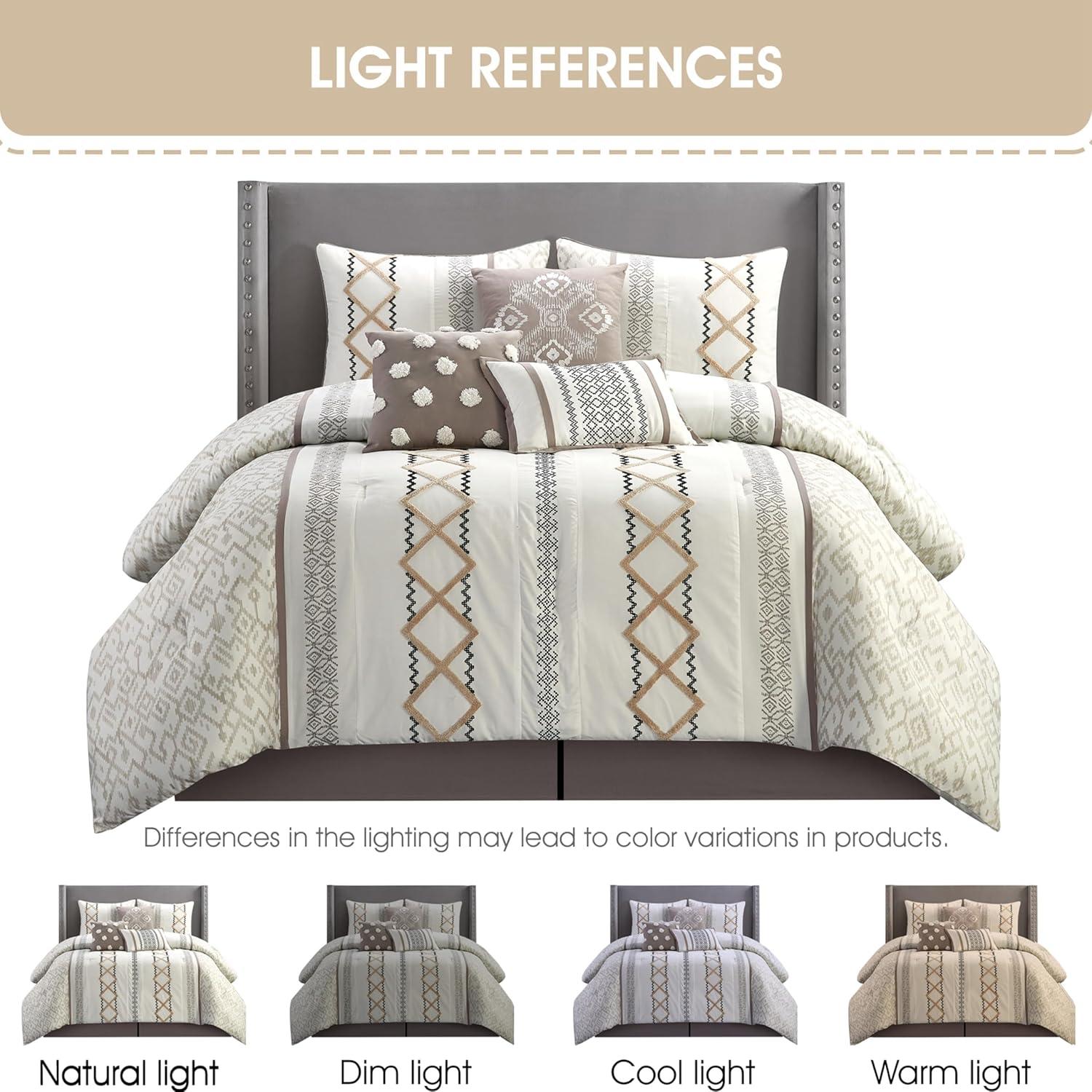 Nanshing America, Inc Anthony Microfiber 7 Piece Comforter Set