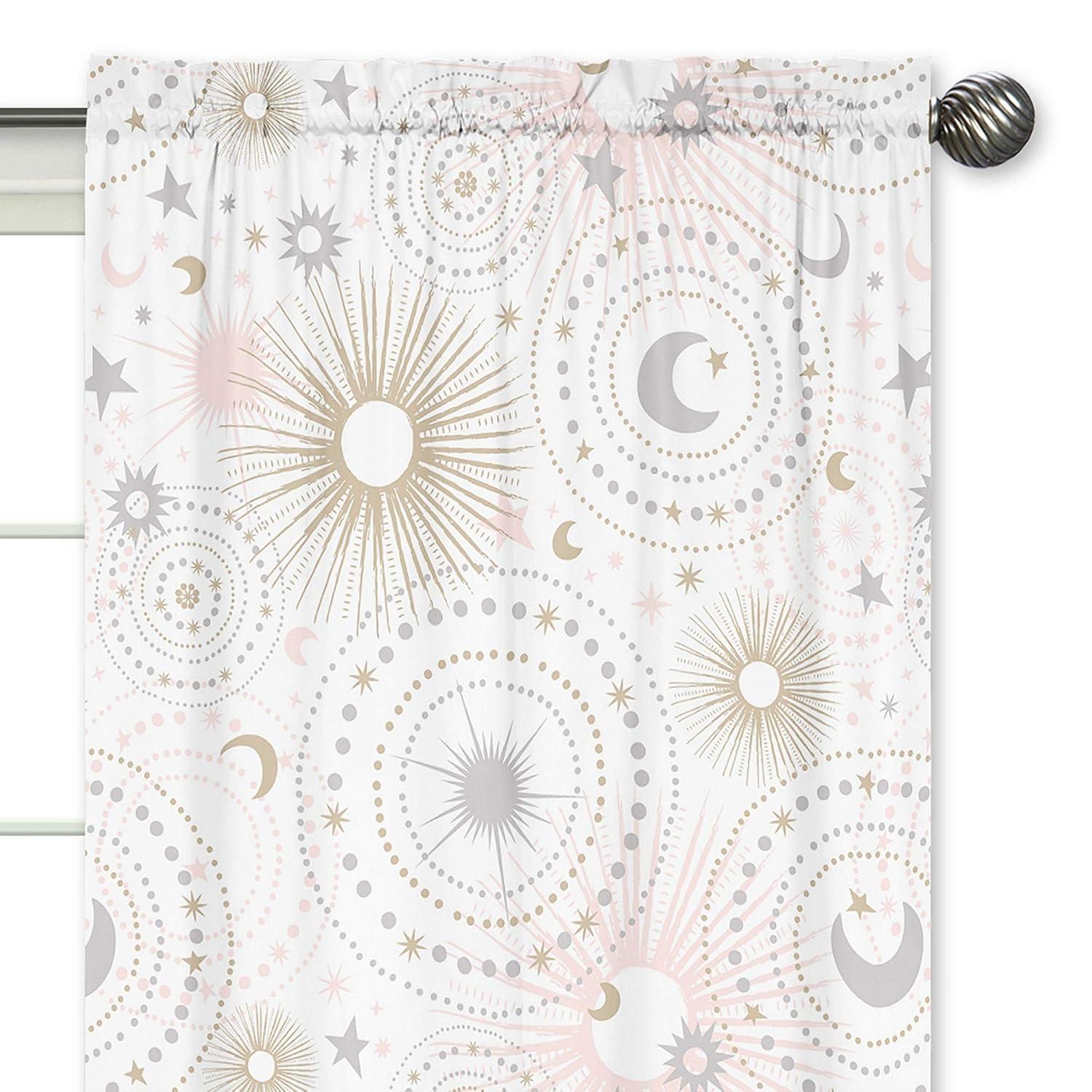 Sweet Jojo Designs Celestial Geometric Semi-Sheer Rod Pocket Curtains/Drapes (Set of 2)