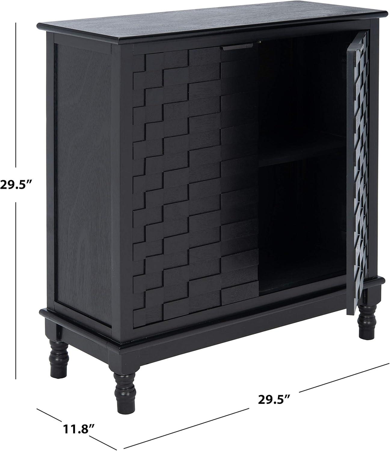 SAFAVIEH Malcolm Contemporary Black Storage Console Table (29.5 in. W x 13.4 in. D x 26 in. H)