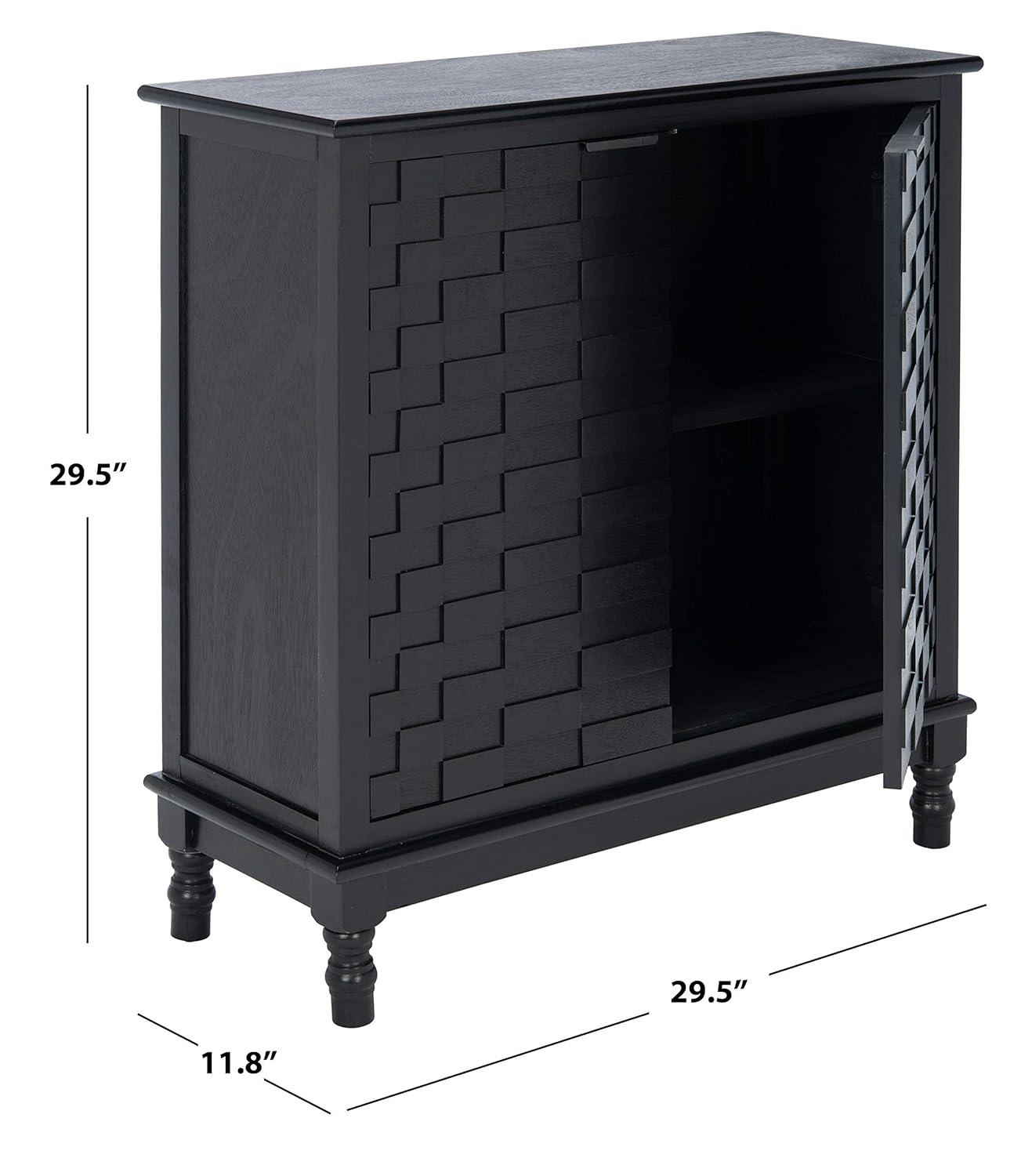 SAFAVIEH Malcolm Contemporary Black Storage Console Table (29.5 in. W x 13.4 in. D x 26 in. H)