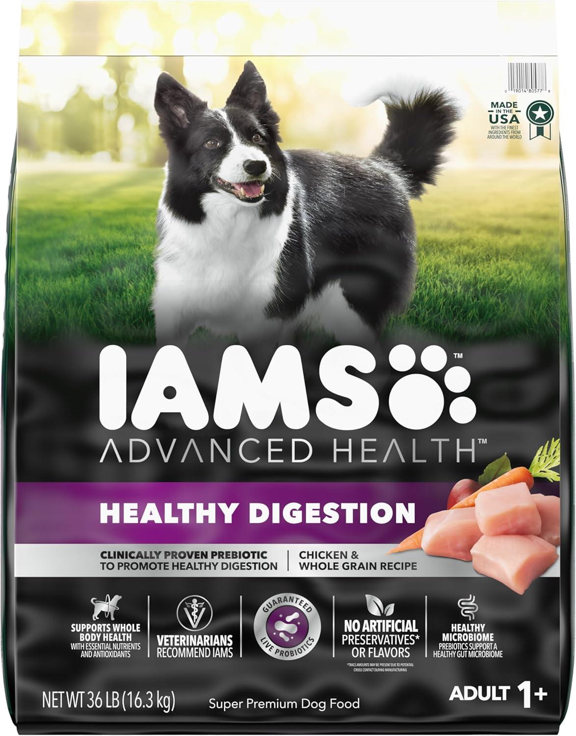 Iams Advanced Health Healthy Digestion Chicken And Whole Grain Recipe Dry Dog Food, 36 Lb Bag