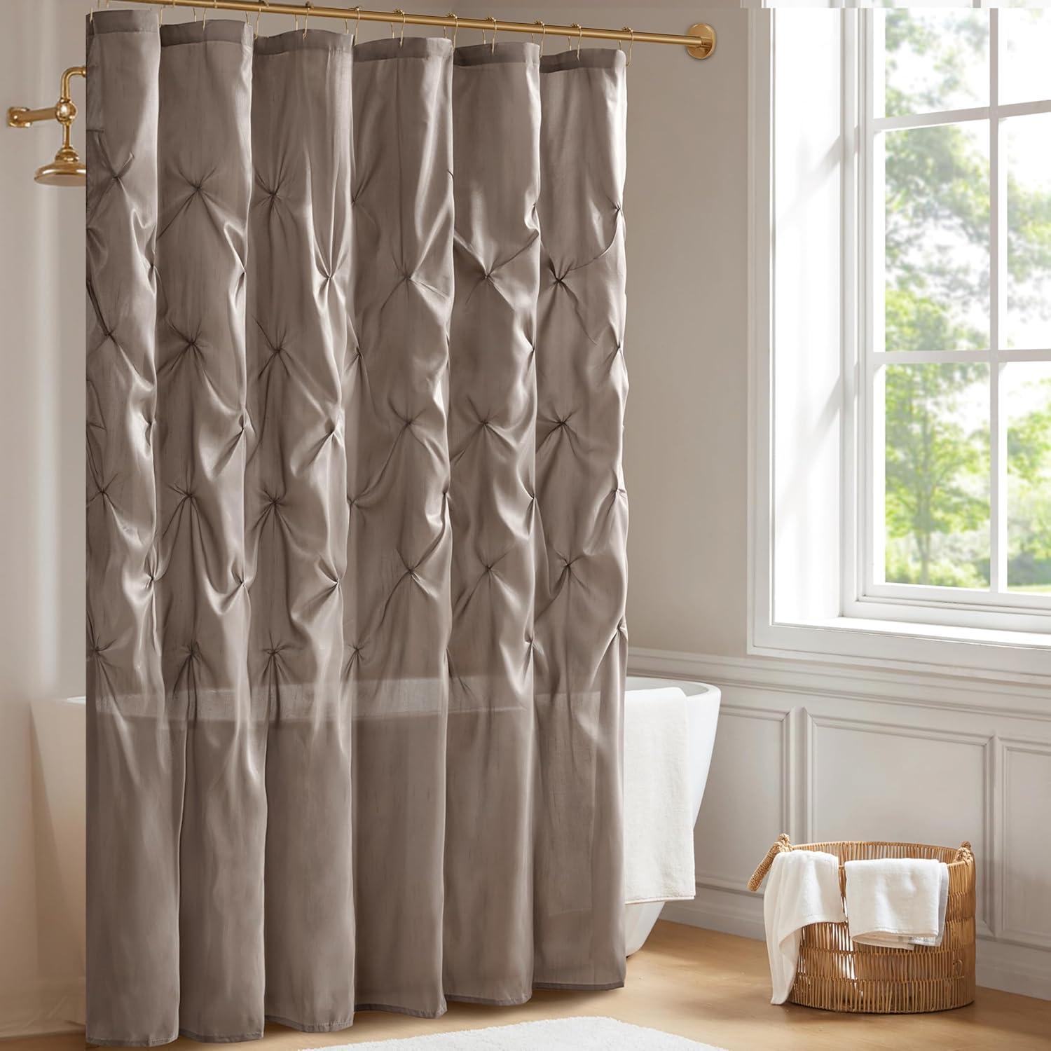 Madison Park Laurel Tufted Semi-Sheer Shower Curtain