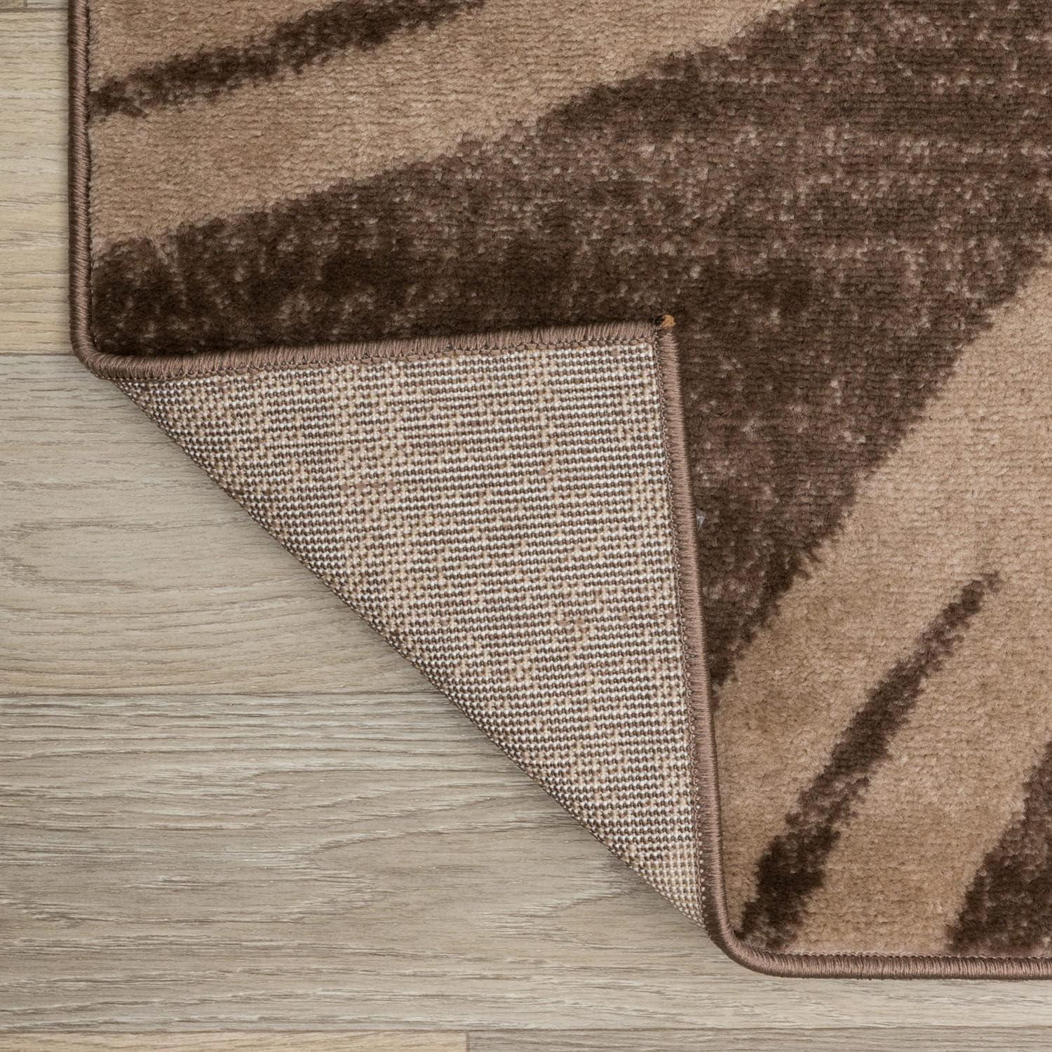 World Rug Gallery Contemporary Abstract Circles Design Brown 2' x 3' Indoor Area Rug