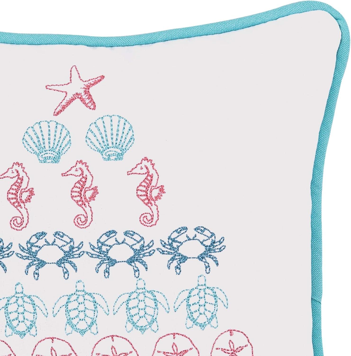 C&F Home Coastal Tree Embroidered Christmas Holiday Throw Pillow