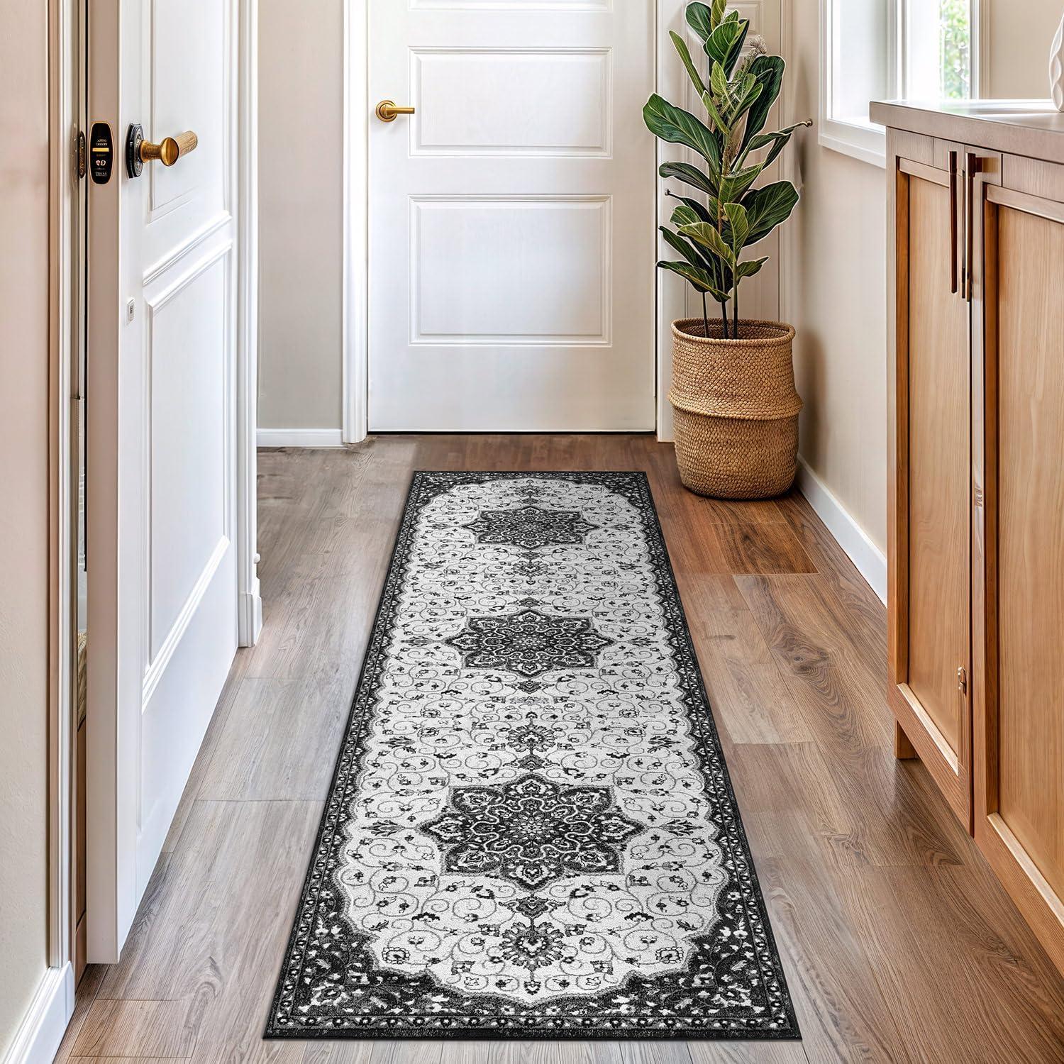 World Rug Gallery Traditional Medallion Area Rug - BLUE 2'x7'
