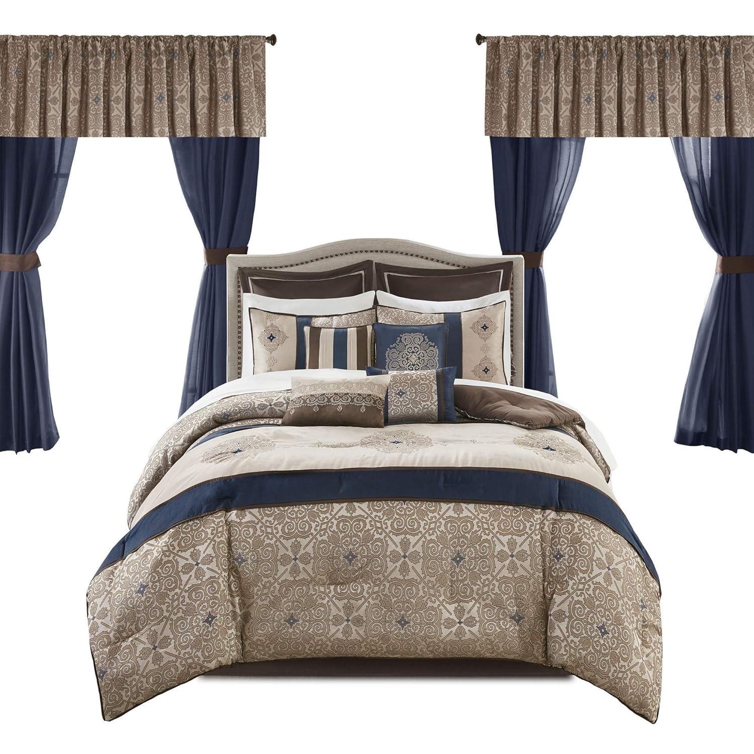 Madison Park Essentials Delaney Jacquard Traditional 24 Piece Room in a Bag