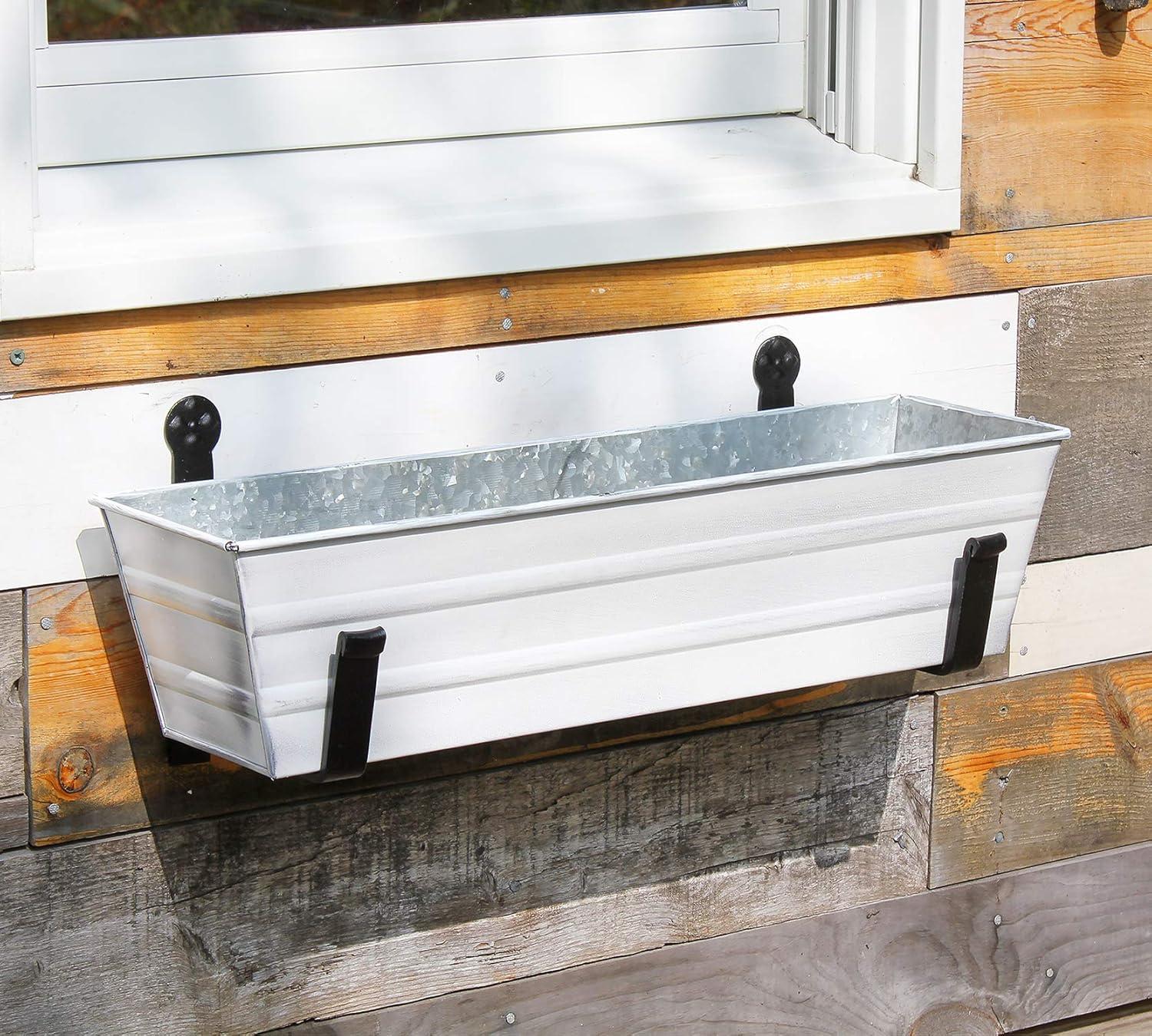Winston Porter Dynamism Metal Window Box Planter