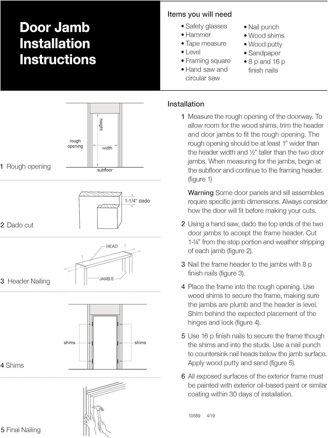 Edge UFP-Edge 4-1/2 in. x 82-1/2 in. Primed Finger Jointed Pine Wood Exterior Door Jamb Frame Kit