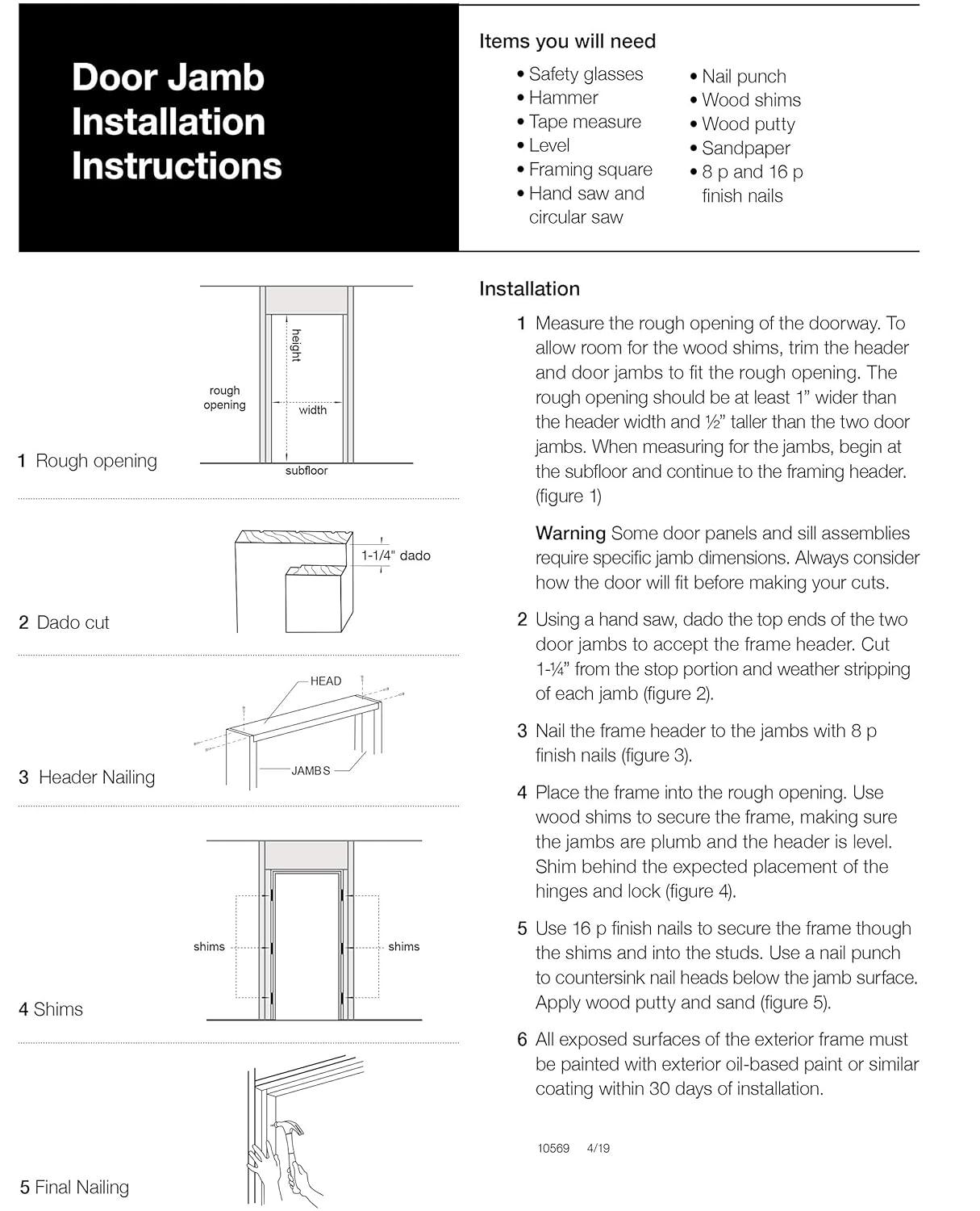 Edge UFP-Edge 4-1/2 in. x 82-1/2 in. Primed Finger Jointed Pine Wood Exterior Door Jamb Frame Kit