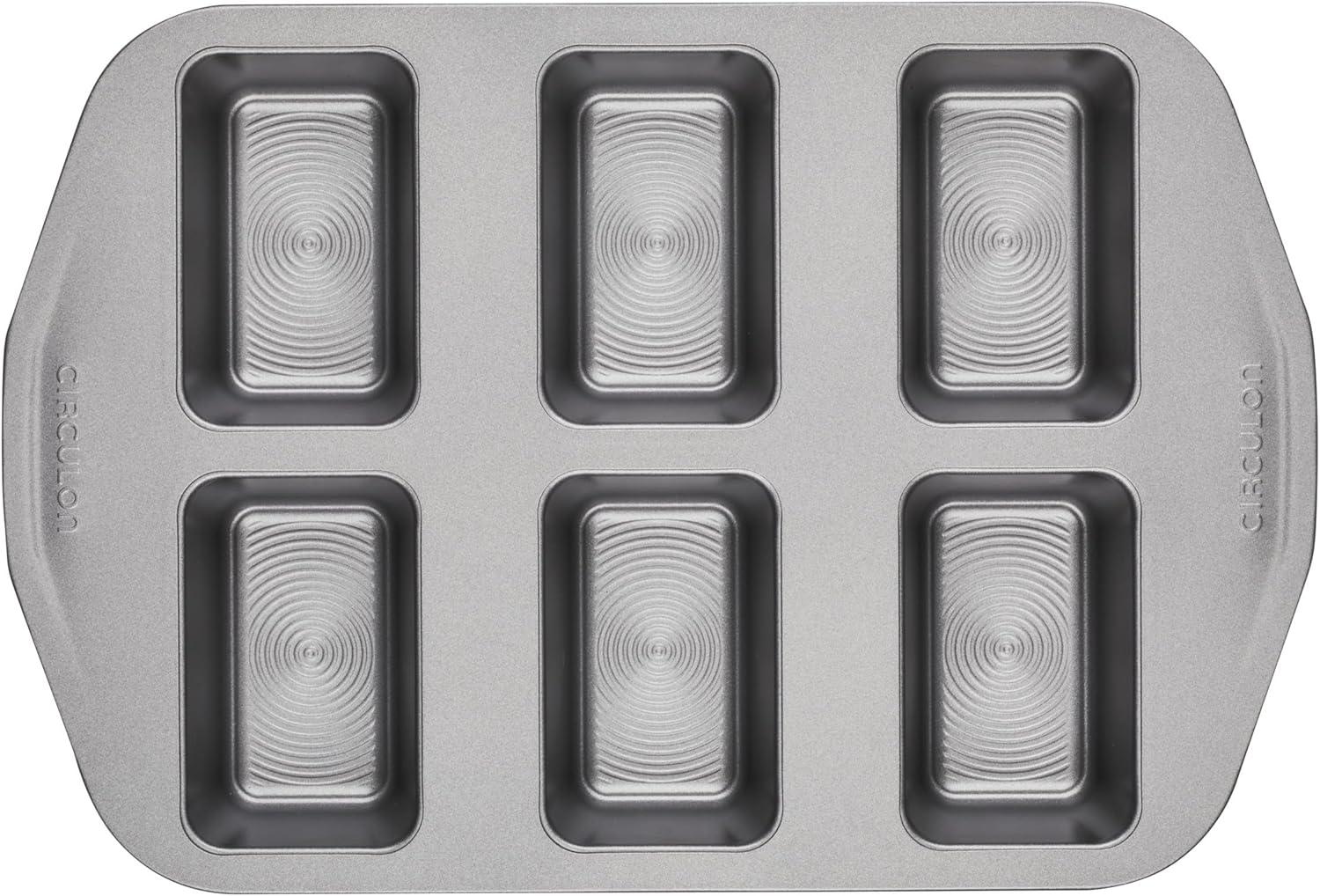 Circulon Circulon Nonstick Bakeware Mini Loaf Pan, 6-Cup, Gray
