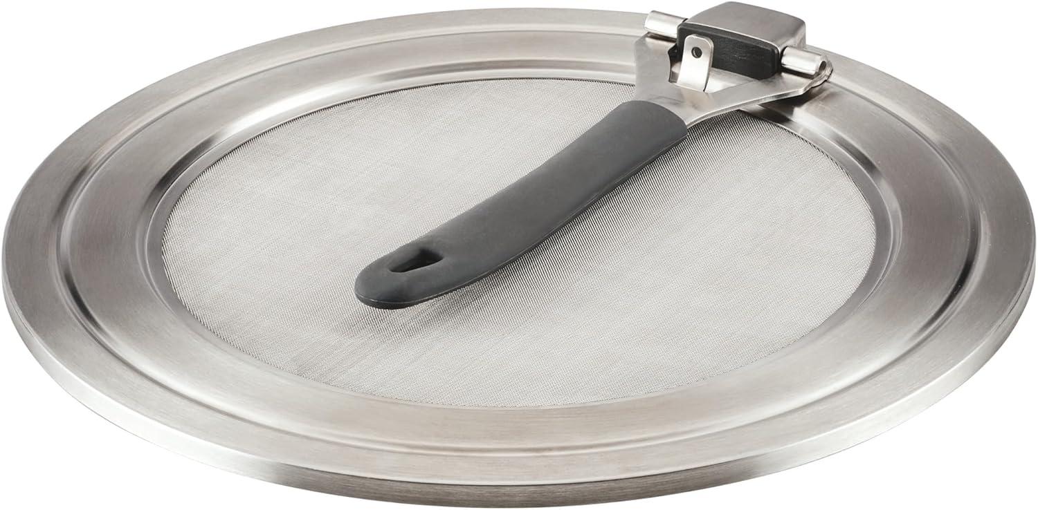 Circulon Circulon Universal Splatter Guard Mesh Grease Cover For Pots And Pans Protects Stove, Countertop, And Kitchen From Oil When Frying, 13 Inch, Stainless Steel