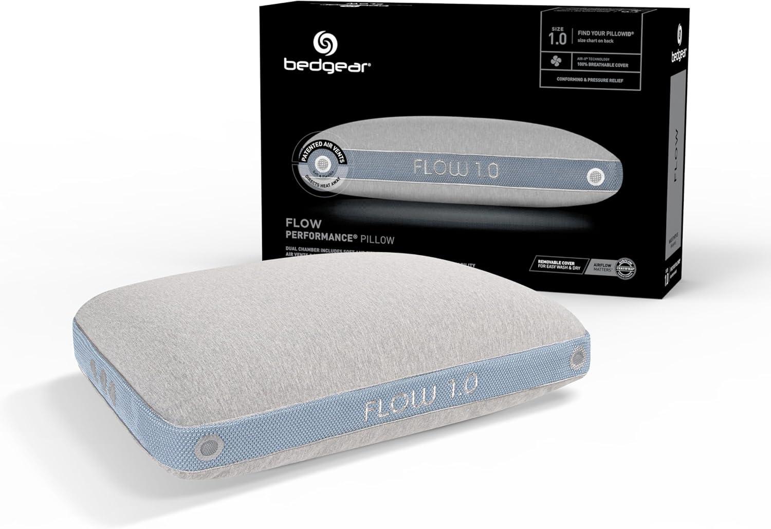Bedgear Bedgear Flow Performance Pillow - Breathable Bed Pillow - Medium - Washable Cover