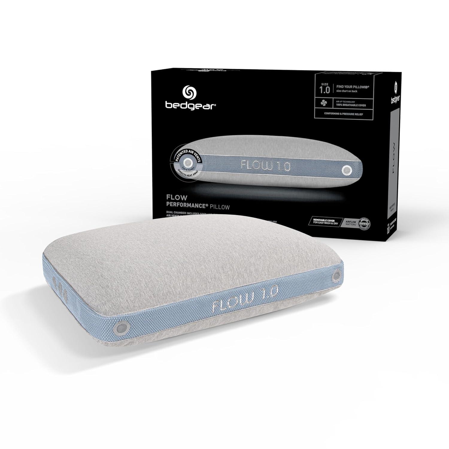 Bedgear Bedgear Flow Performance Pillow - Breathable Bed Pillow - Medium - Washable Cover