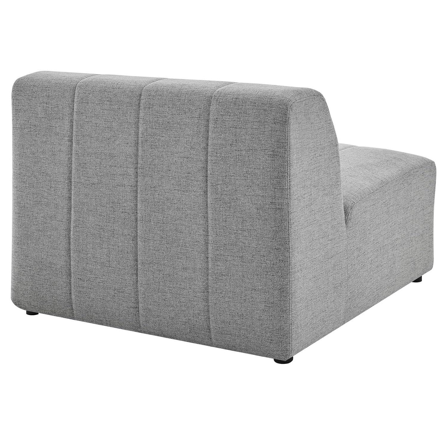 Modway Bartlett Polyester Fabric Upholstered Armless Chair in Light Gray