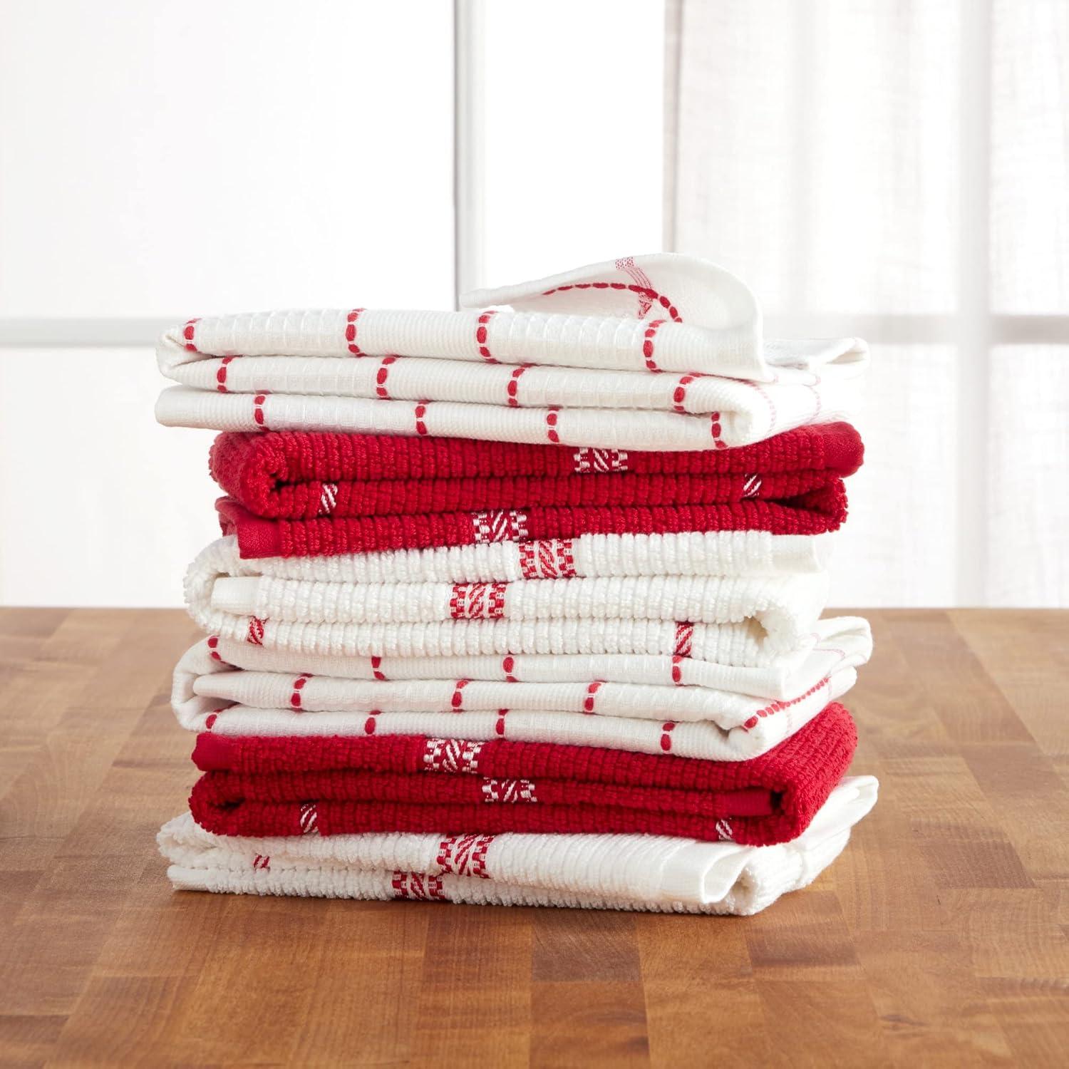 Martha Stewart Martha Stewart Modern Waffle Kitchen Towel Set 6-Pack, Linen, 16"x28" (Set of 6)