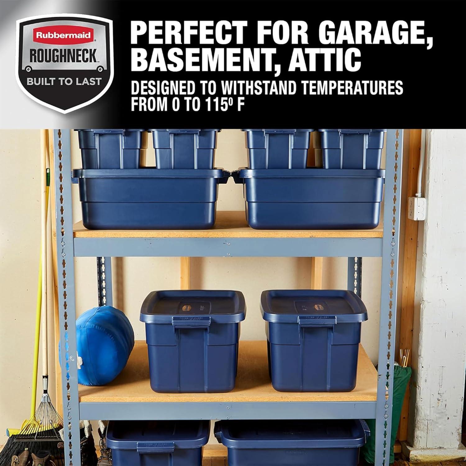 Roughneck️ Variety Pack Storage Totes, Dark Indigo Metallic, 10-Pack