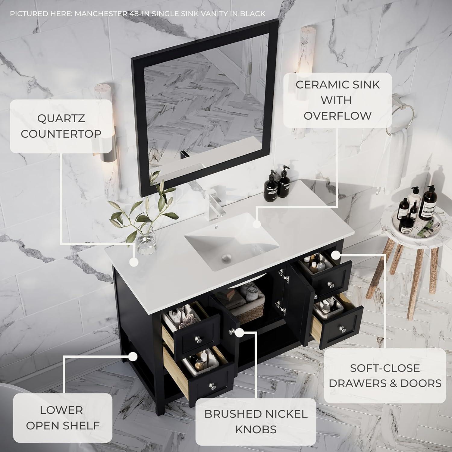 Fresca Manchester 24" White Traditional Bathroom Vanity