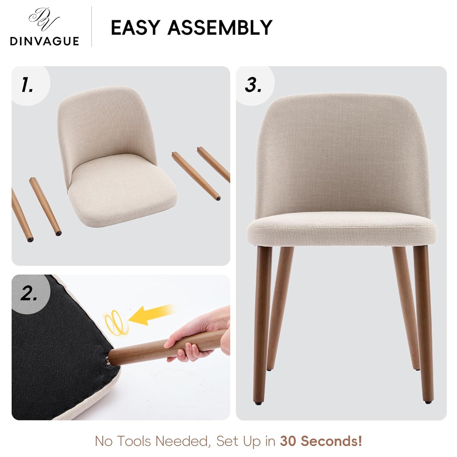 Dining Chairs Set of 2,Fabric Upholstered and Solid Wood Legs,Modern Room Dining Chairs,Thick Cushions Seat,Easy Assembly for Dining Room Living Room Bedroom Kitchen(Green)