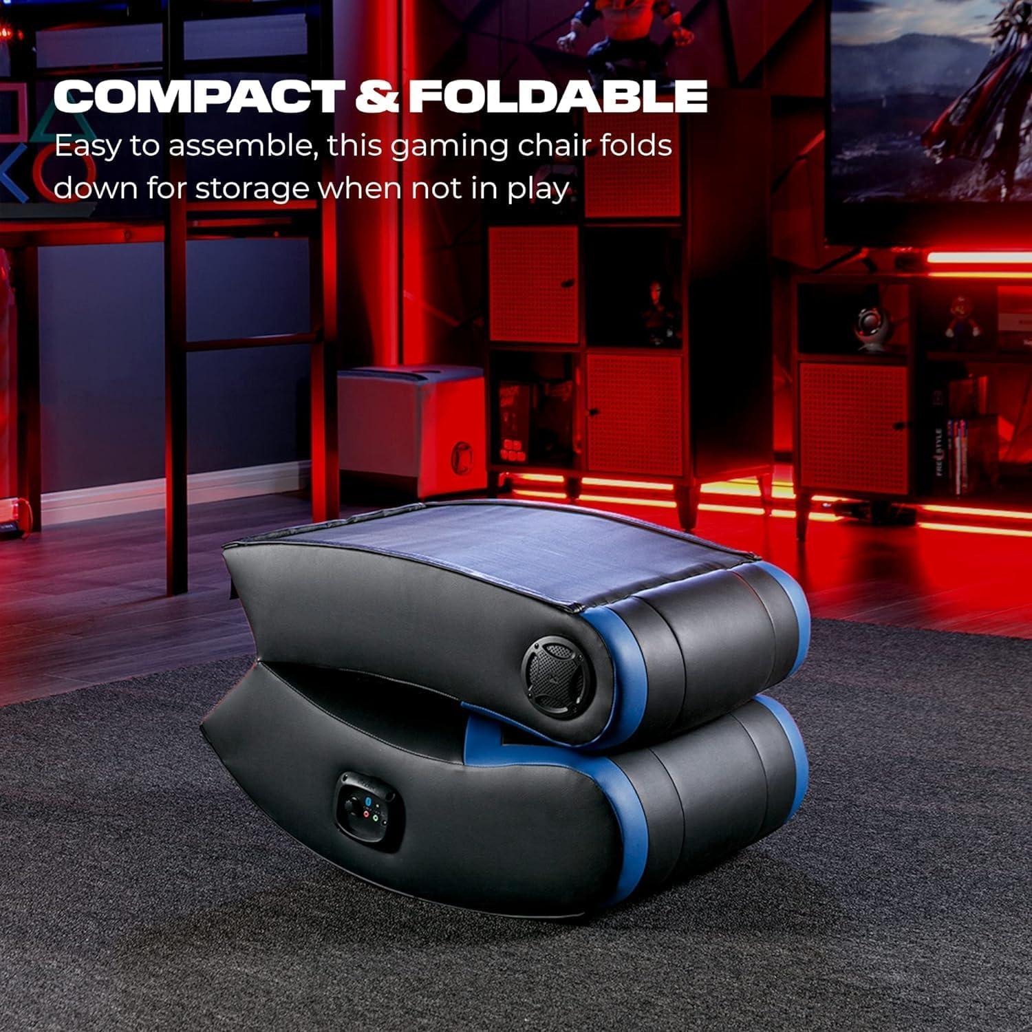 X Rocker Video Gaming Floor Rocker Chair, Built-in Audio, Back to School, Foldable, for Gamers, Bedroom, or Game Room for Boys, Girls, Teens 5-17