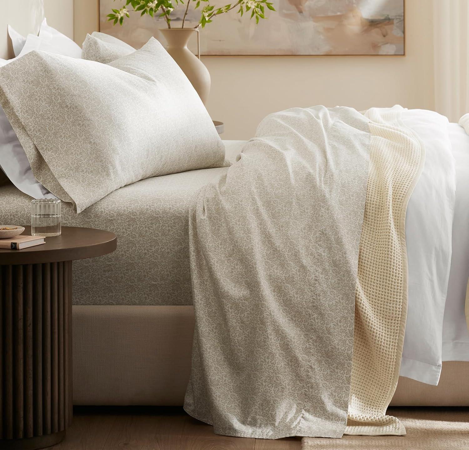 King Size Natural Organic Cotton Waffle Weave Throw Blanket