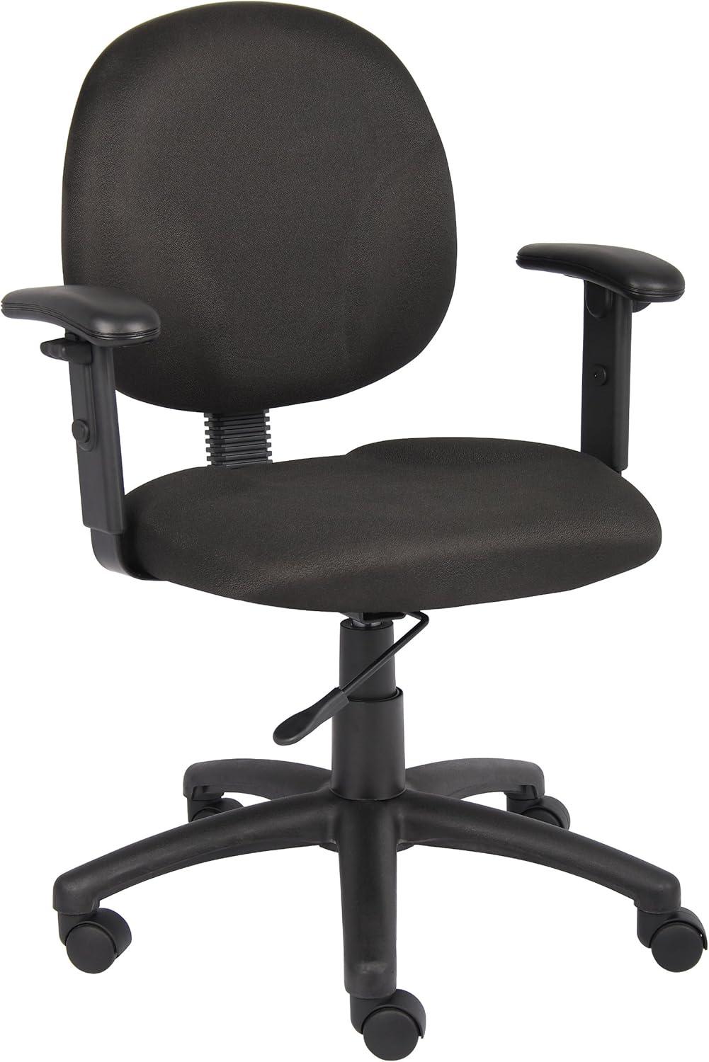 Black Adjustable Ergonomic Task Chair with Fabric Upholstery