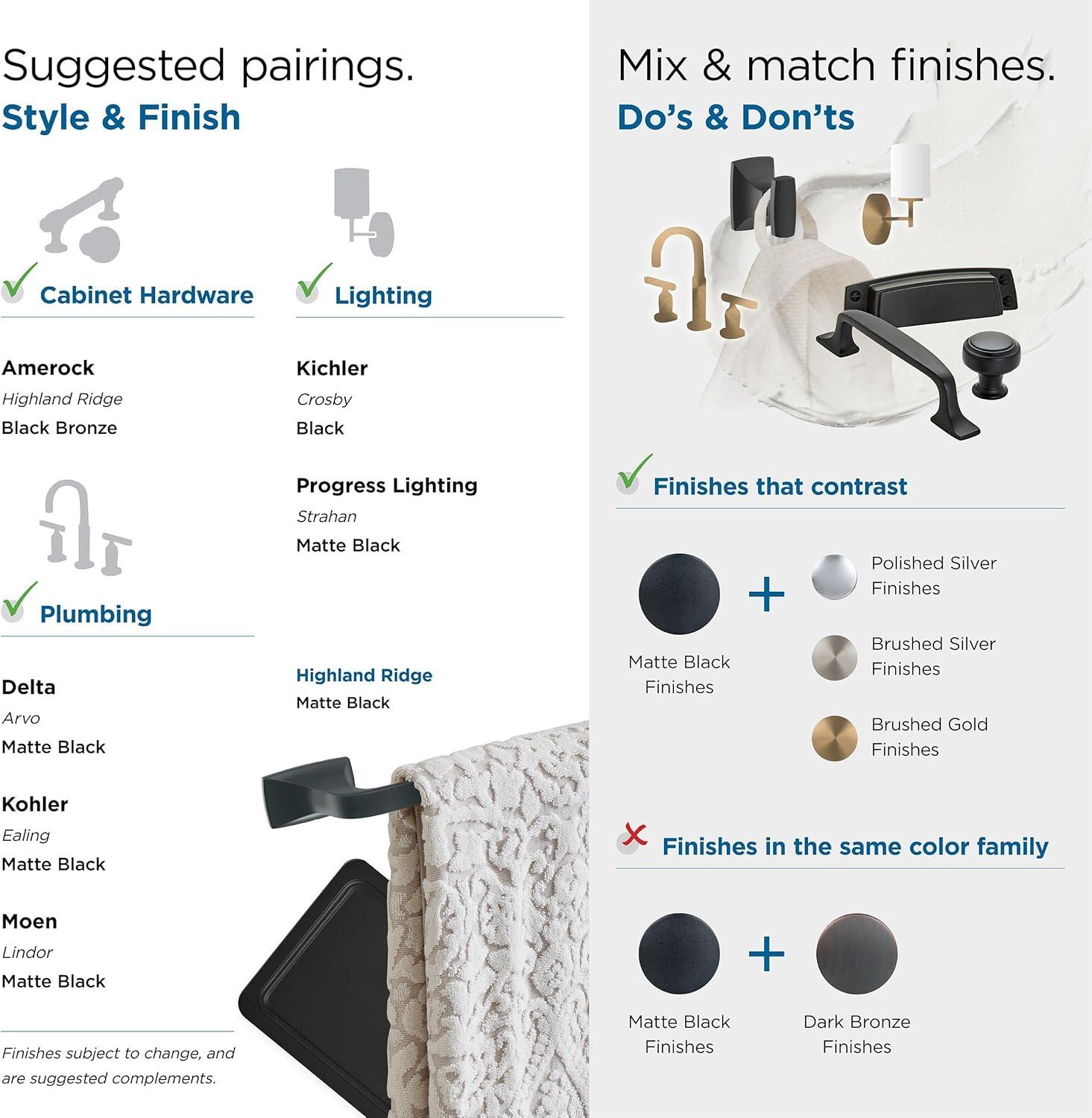 GlideRite Hardware Avalon Towel Ring Hardware Accessory 9040-SQ-MB-1