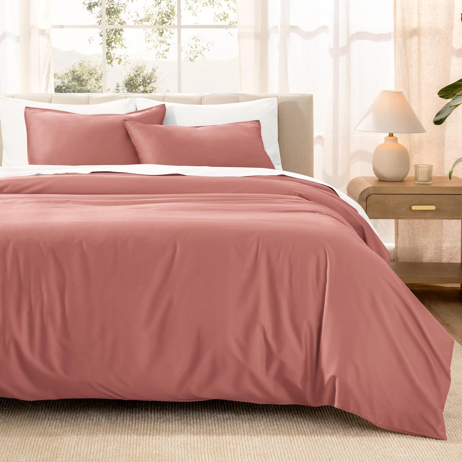 Bare Home 400 Thread Count Organic Cotton Sateen Duvet Cover Set