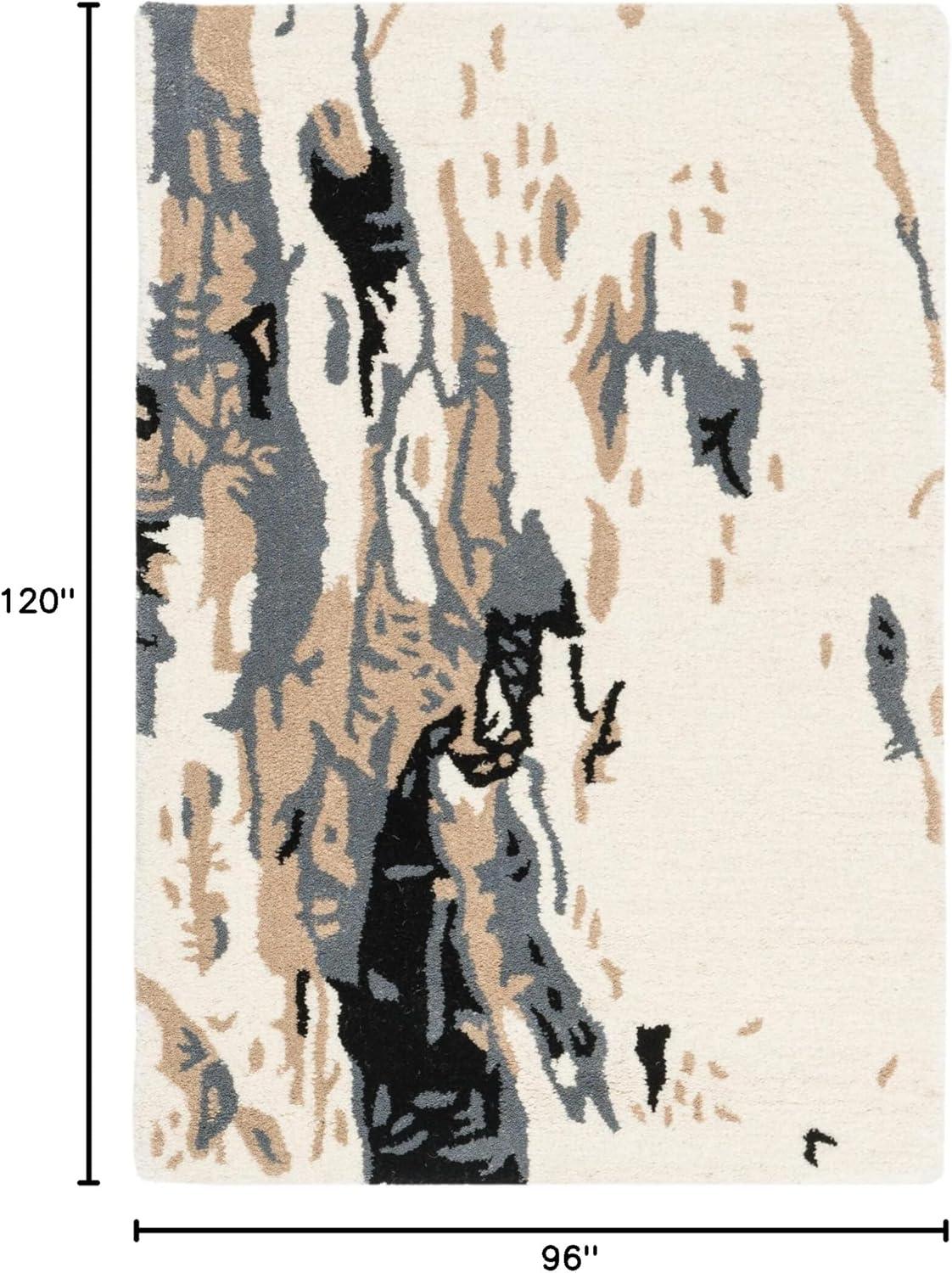 Bella BEL117 Hand Tufted Area Rug - Ivory/Grey - 8'x10' - Safavieh.