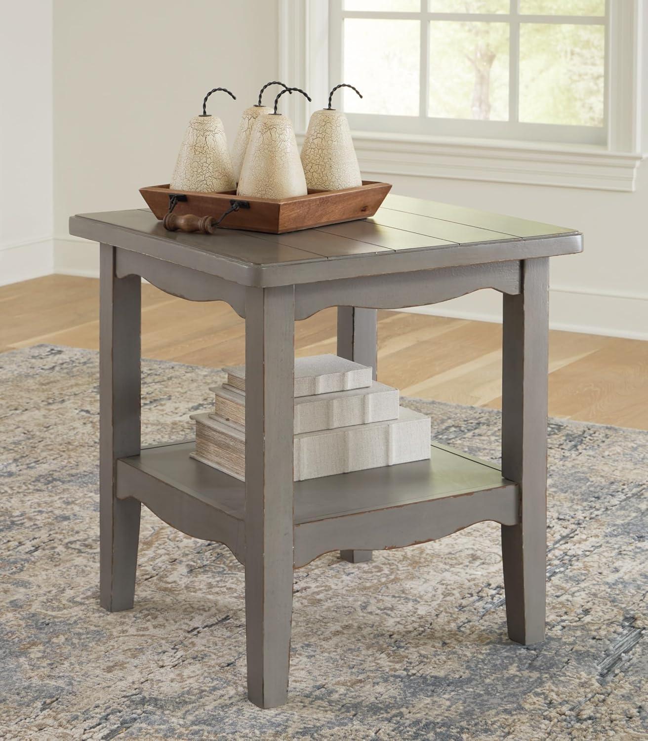 Signature Design by Ashley Traditional Charina End Table, Antique Gray