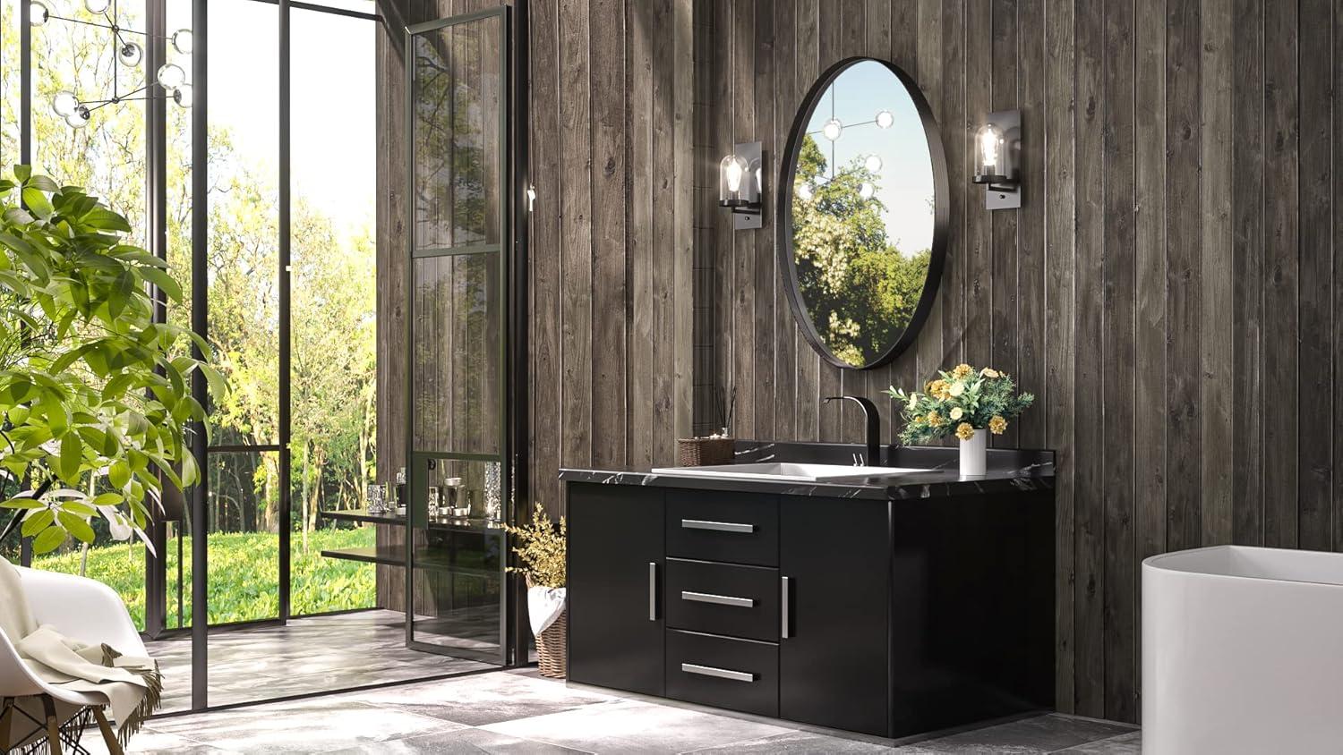 Brightify Gold Oval Mirror for Bathroom 24x36 Inch, Oval Vanity Mirror Gold Metal Frame, Modern Wall Mirror for Bedroom Living Room Farmhouse Fireplace Entryway, Hangs Horizontal or Vertical