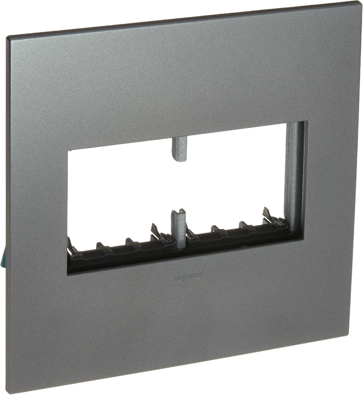 Magnesium 2-Gang Screwless Wall Plate with Metal Frame