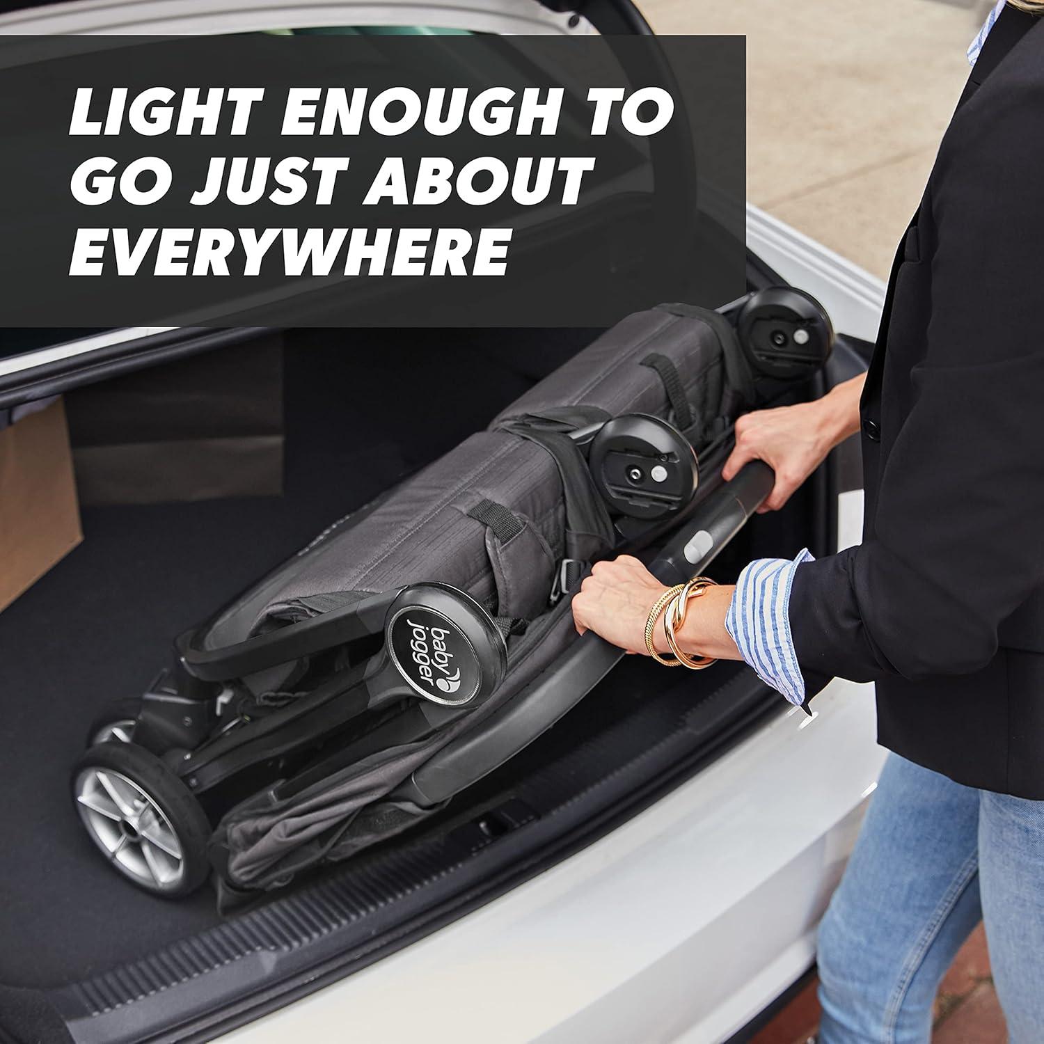 Jet Black Double Stroller with UV Protection Canopies