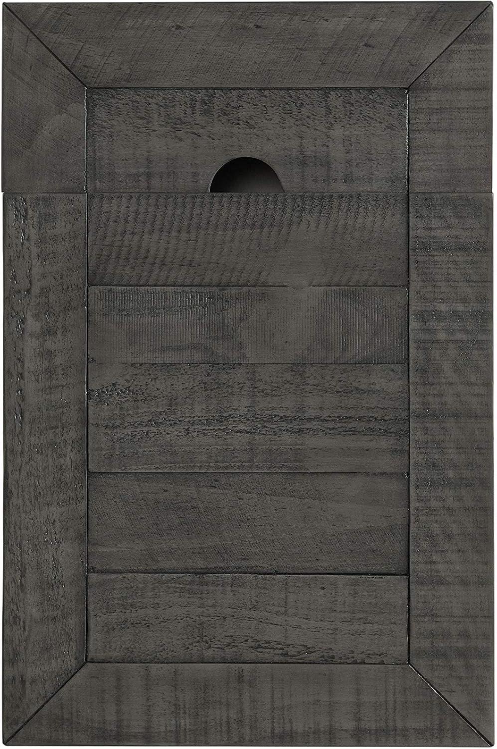 Martin Svensson Home Monterey Solid Wood Chairside Table with Power, White Stain and Grey