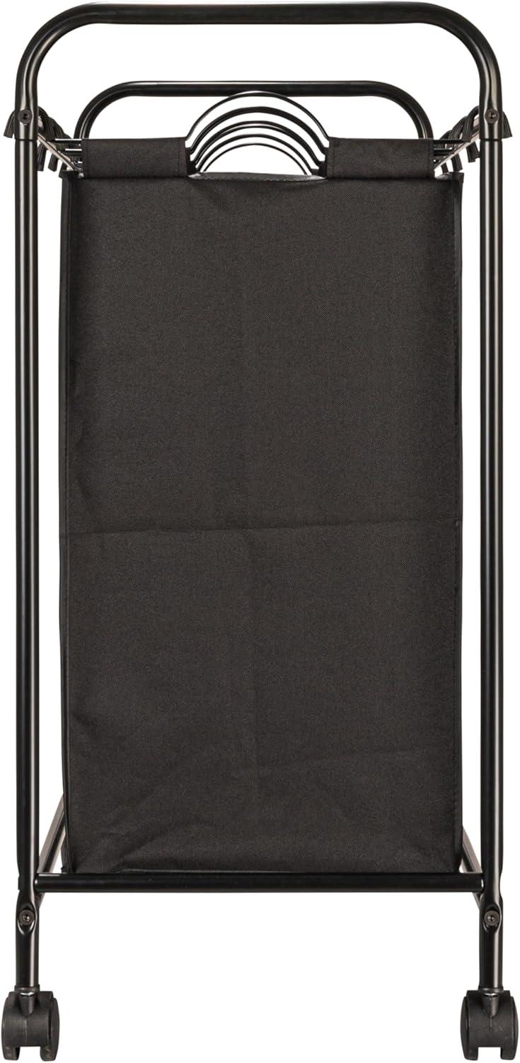 Rolling Laundry Sorter, 4 Bag Laundry Sorter Cart with Washable and Removable Bags, Black
