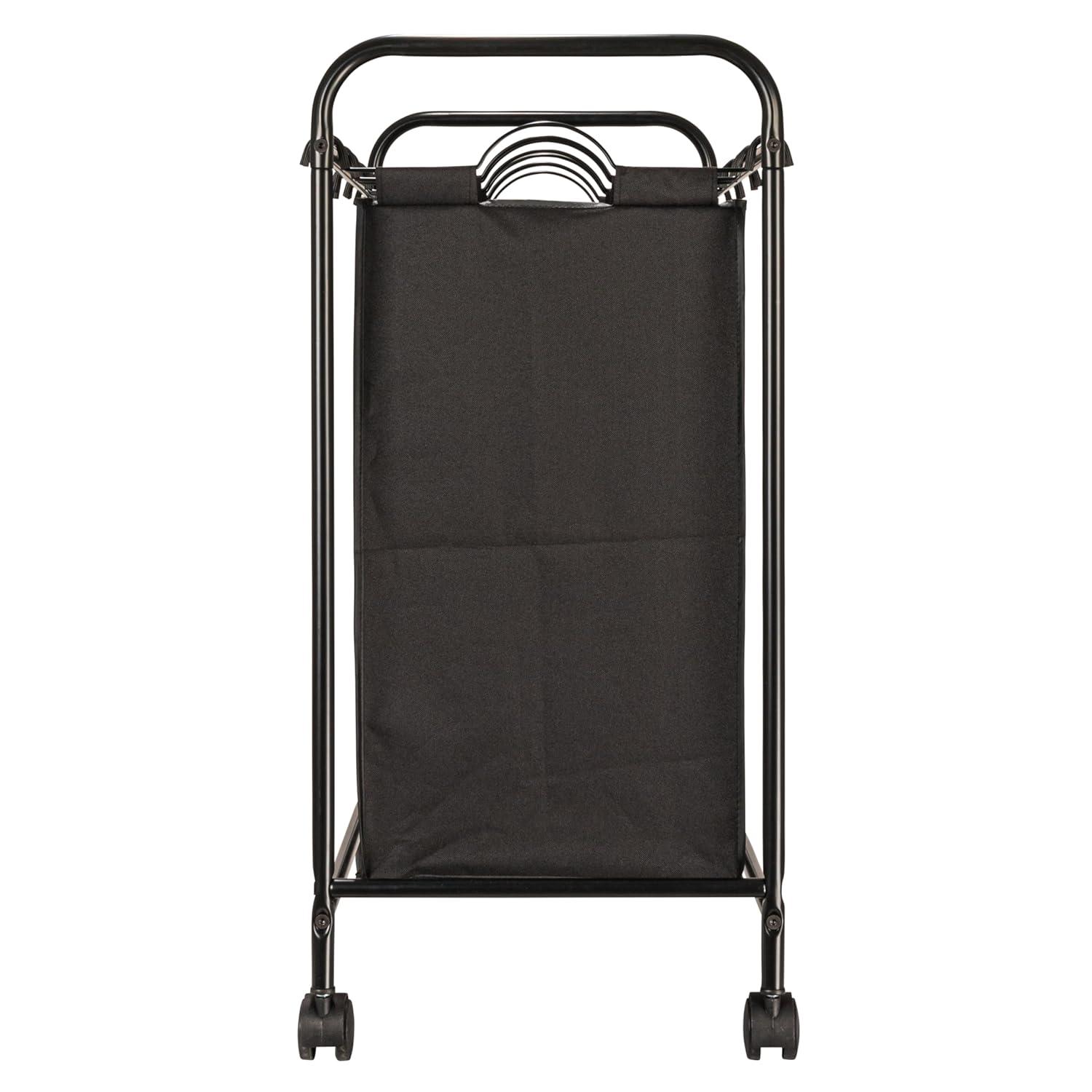 Rolling Laundry Sorter, 4 Bag Laundry Sorter Cart with Washable and Removable Bags, Black