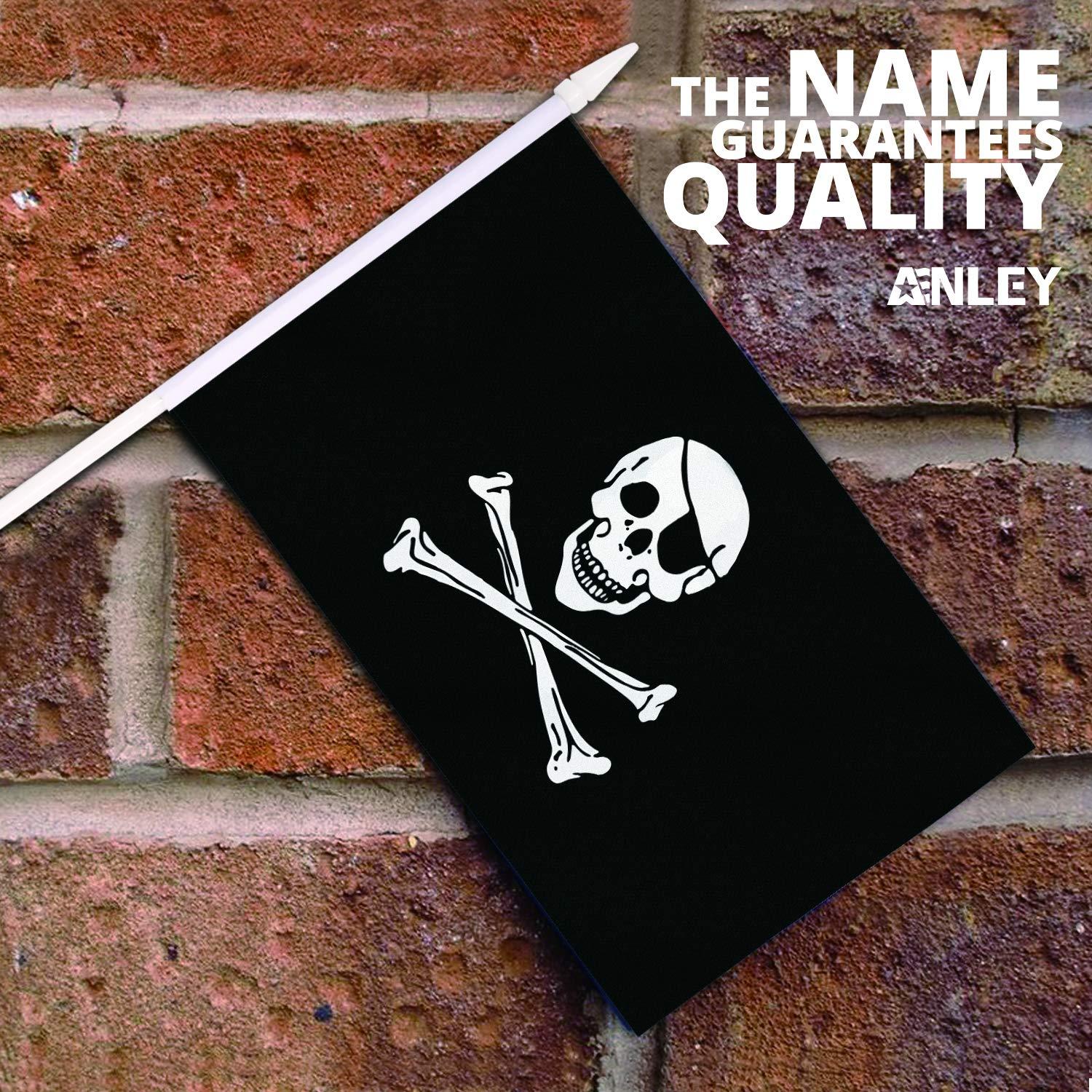 ANLEY Pirate Stick 2-Sided Polyester 5" x 8" House Flag (Set of 12)