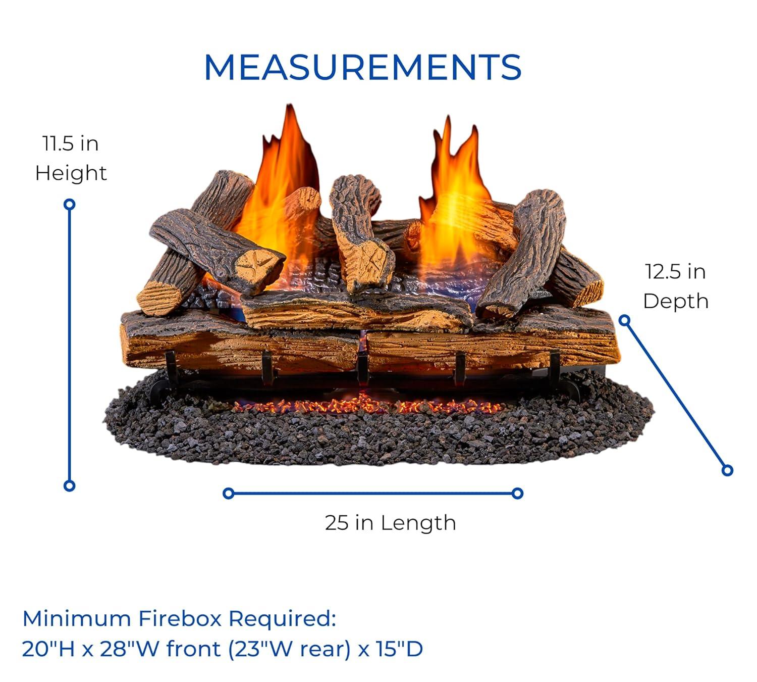 Duluth Forge Duluth Forge Ventless Dual Fuel Gas Log Set, Split Oak, T-Stat Control