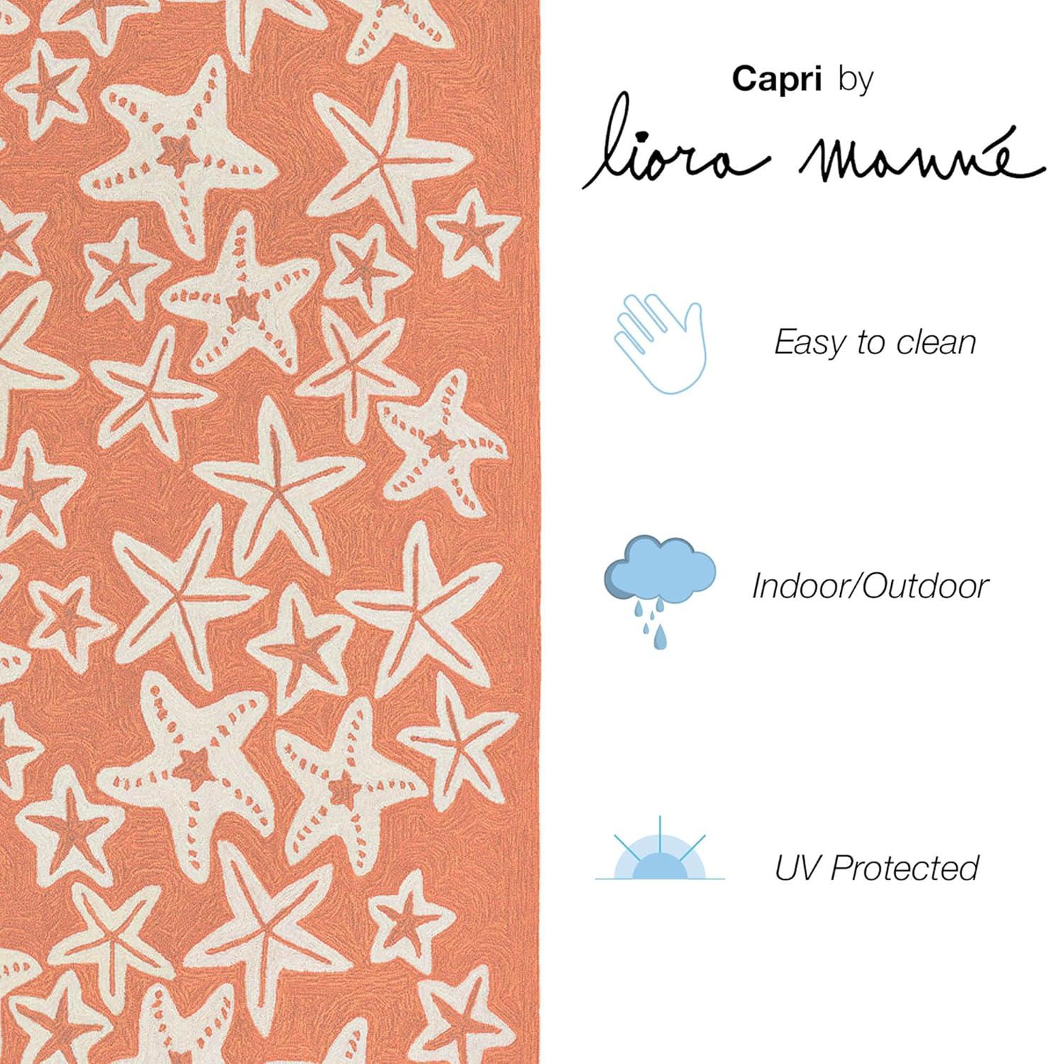 Liora Manne Capri Starfish Indoor/Outdoor Rug Coral 5' x 7'6"