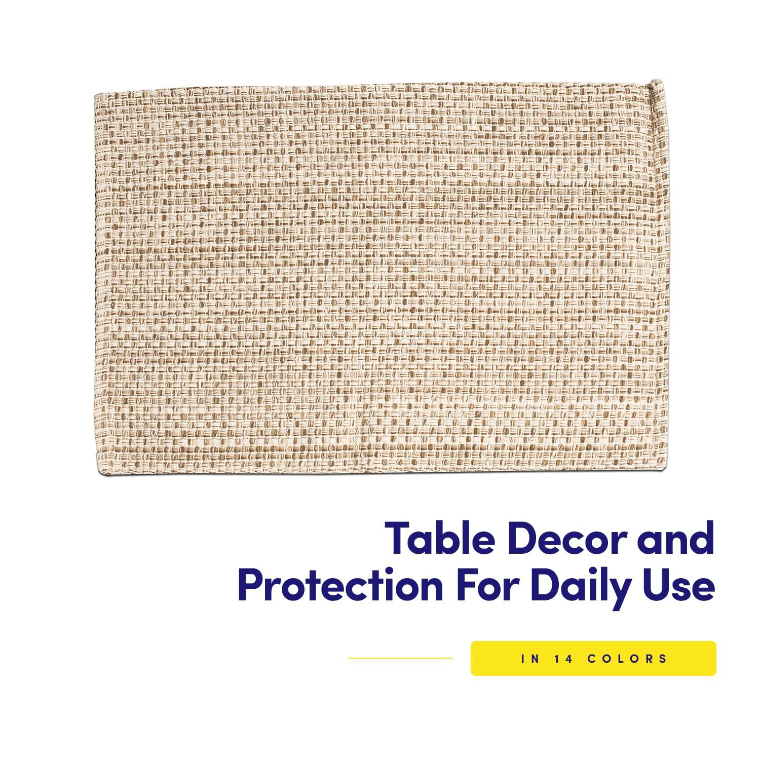 Lintex Eggshell 100% Cotton Woven Two Tone 13" x 19" Table Place Mat