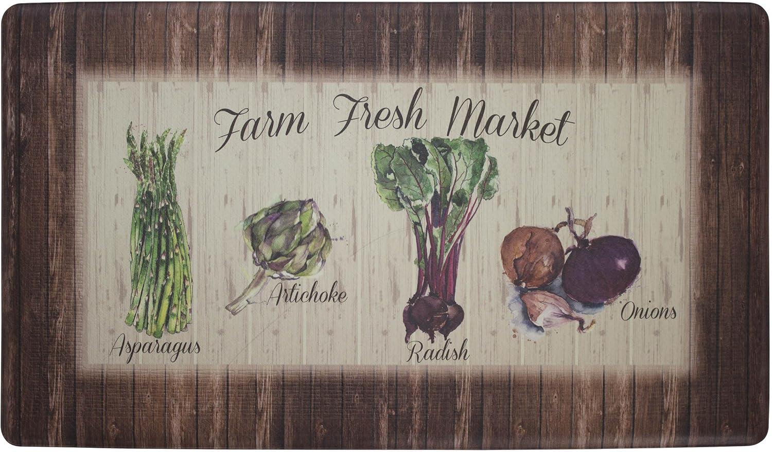 Chef Gear Farm Fresh Market with Border Anti-Fatigue Gelness Comfort Chef Mat