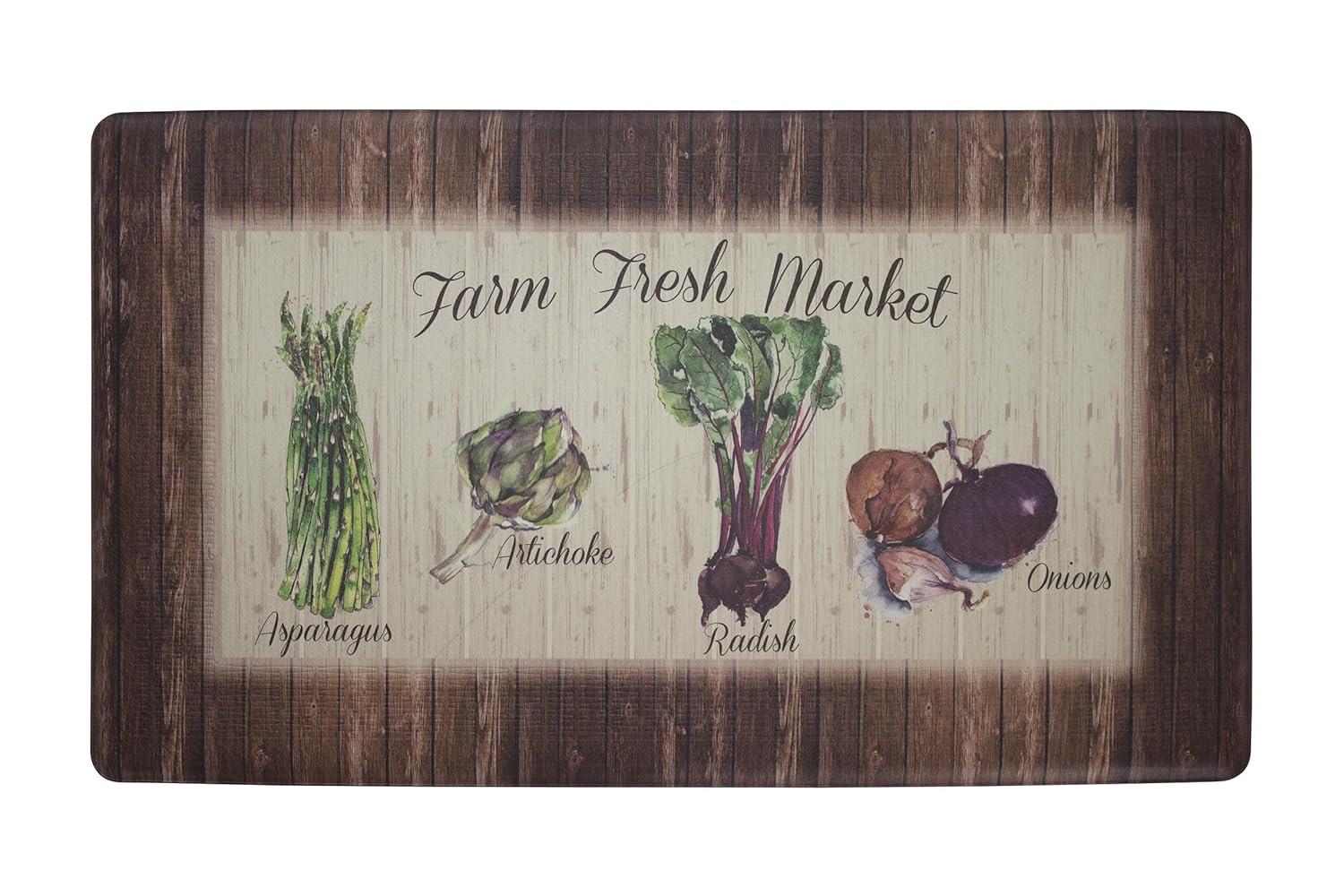 Chef Gear Farm Fresh Market with Border Anti-Fatigue Gelness Comfort Chef Mat