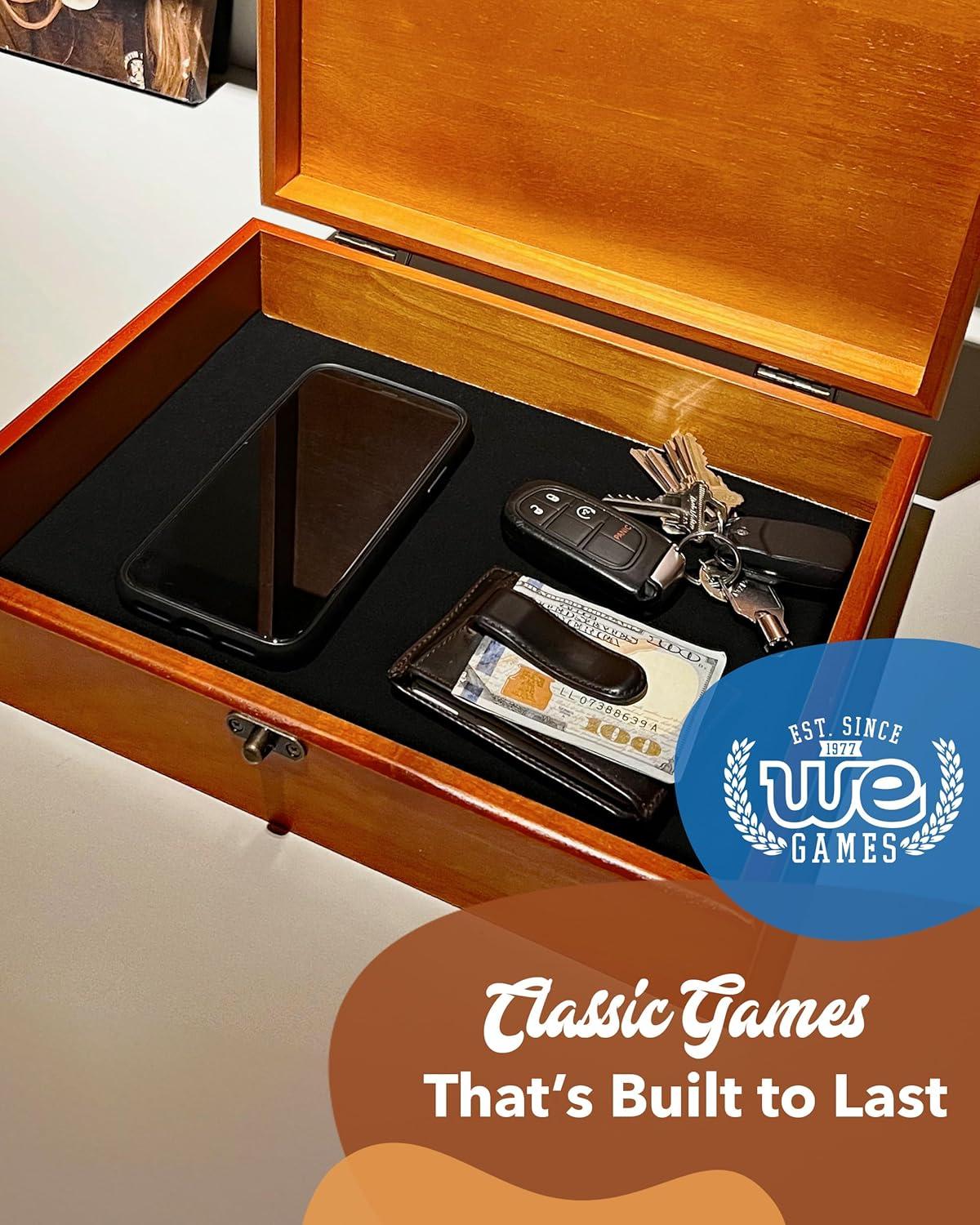 WE Games Old World Wooden Treasure Box with Brass Latch