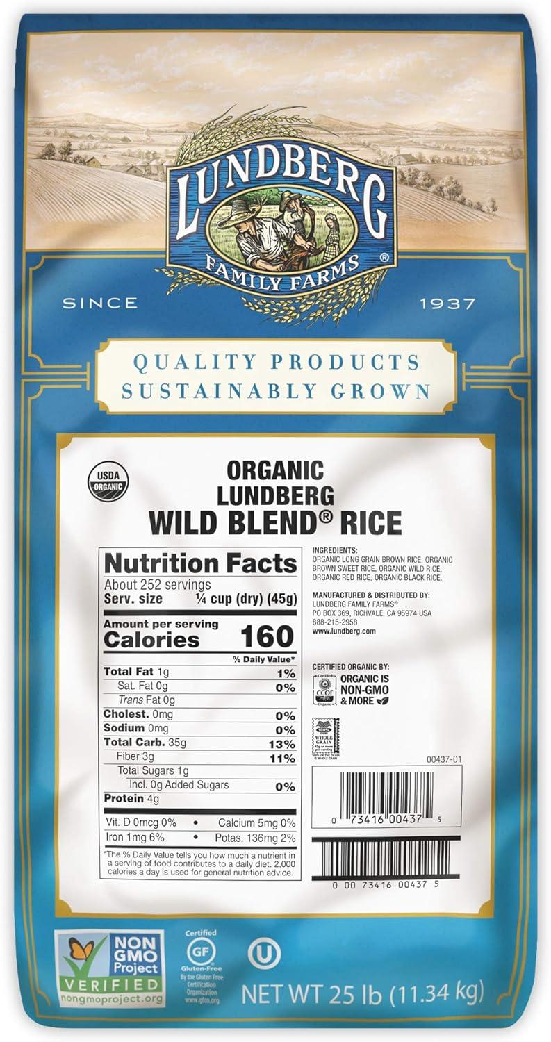 Lundberg Organic Wild Blend Rice - 25 lb