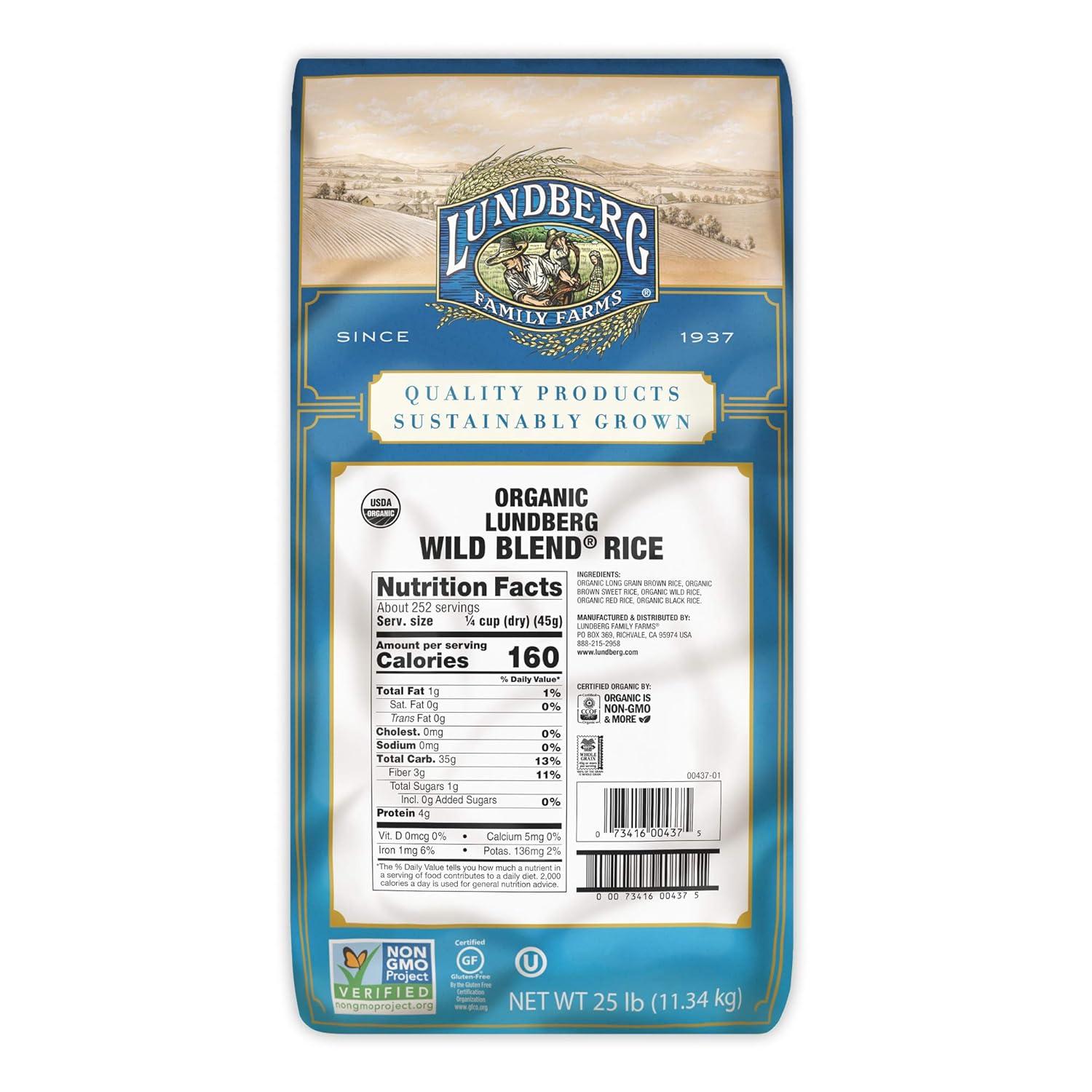 Lundberg Organic Wild Blend Rice - 25 lb