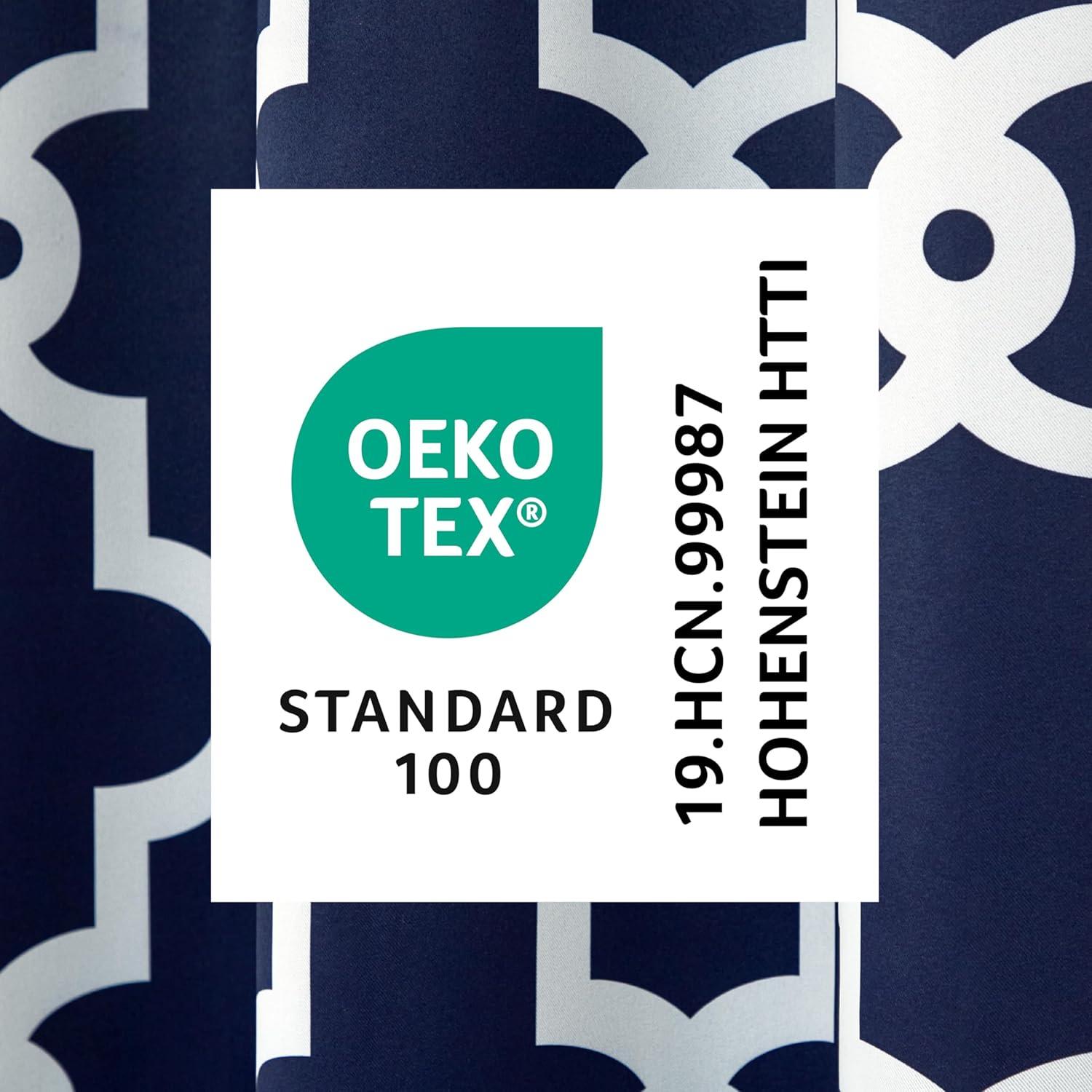 TOWN & COUNTRY EVERYDAY Ironwork Geo Trellis Sateen Indoor Curtains, Room Darkening Blackout, Grommet Top, Energy Efficient, 2-Pack Set, 52"x96", Peacoat Blue