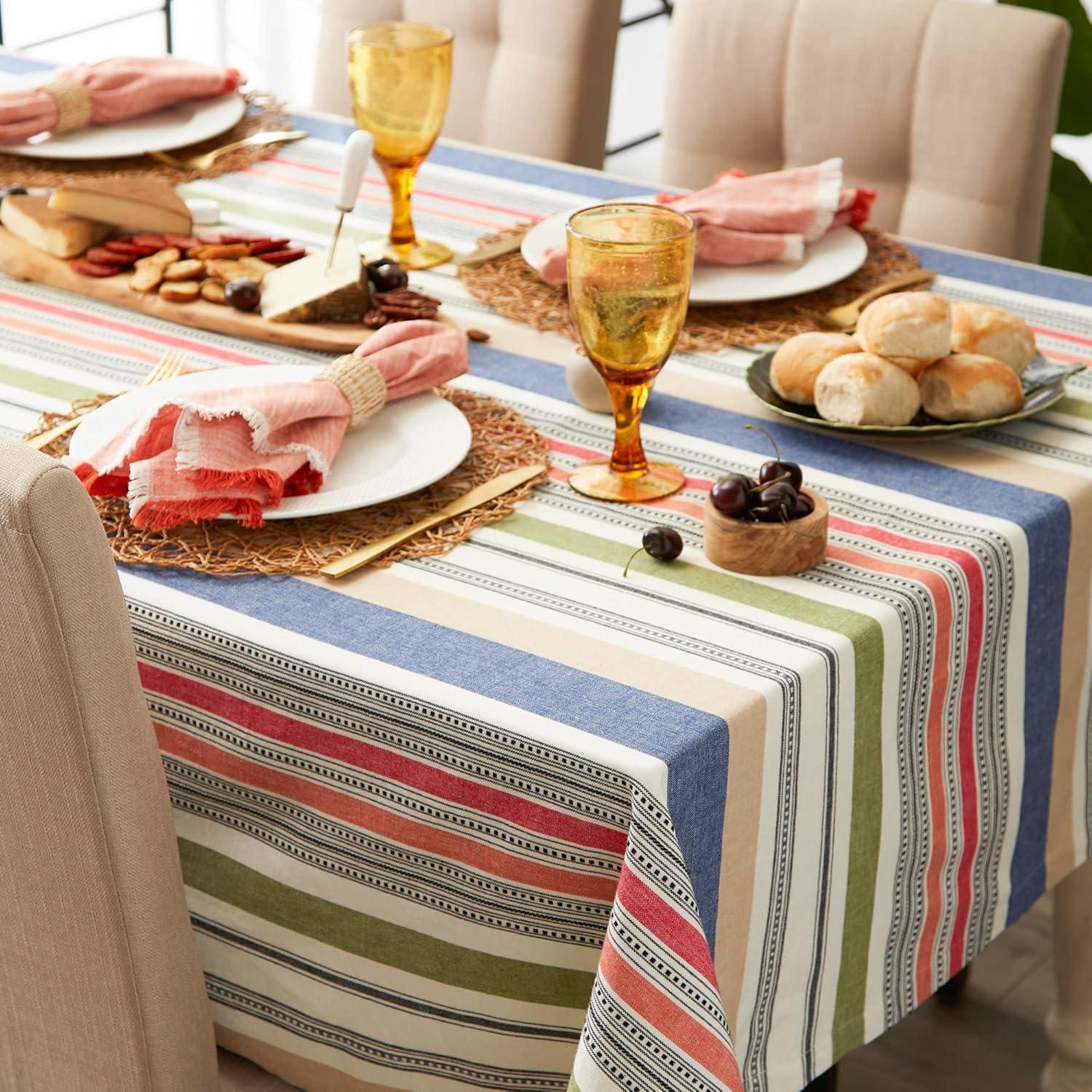 Design Imports  Stripe Tablecloth, Warm Stripe, 60X104"