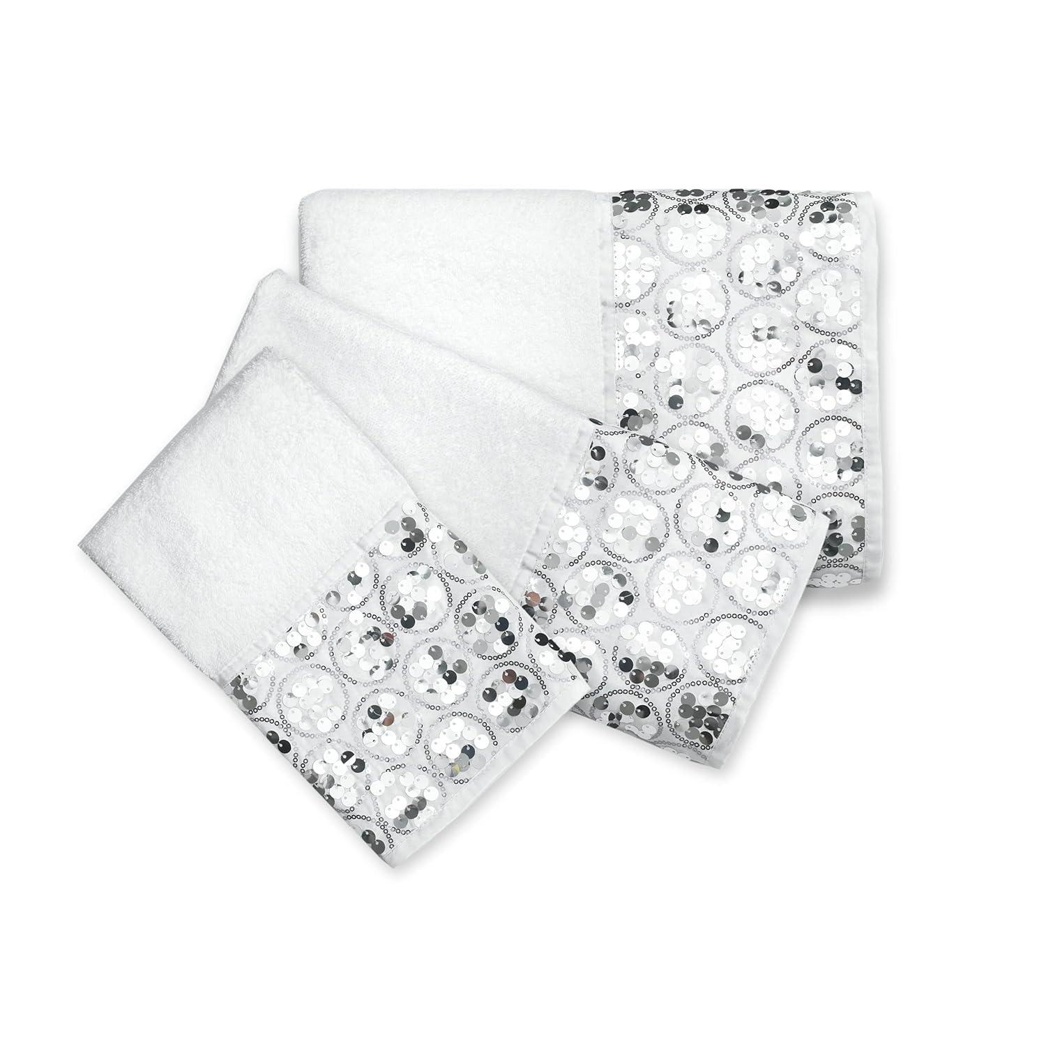 Popular Bath White Sinatra Bath Decor Accessories, Premium, Durable, Acrylic Resin, Eco-Friendly 3-Piece Bath Towel Set